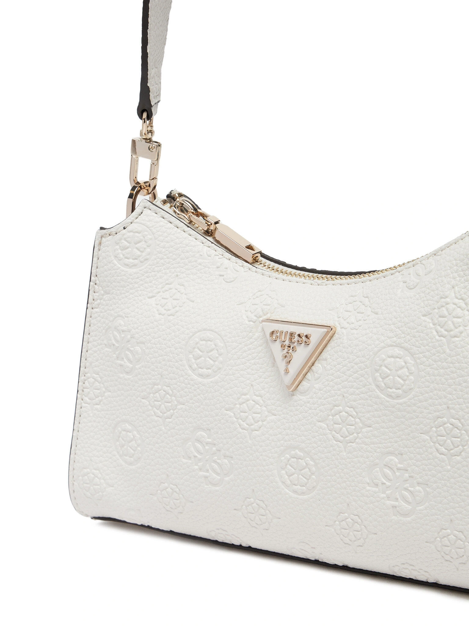 Guess Kadın Beyaz Cresidia Üstten Fermuarlı Omuz Çantası