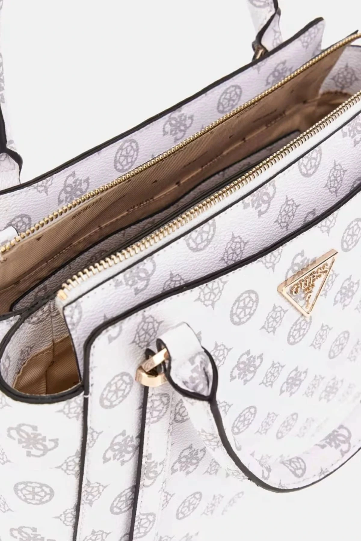 Guess Kadın Beyaz Eco Erica İki Bölmeli Satchel Çanta