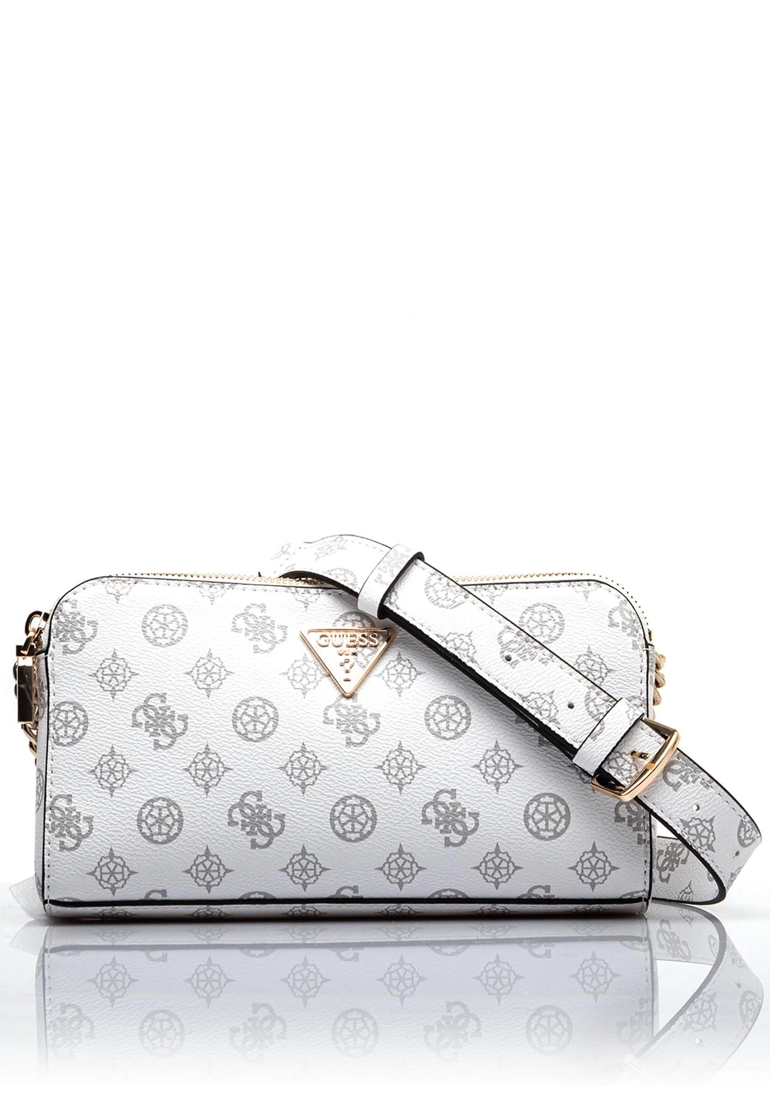 Guess Kadın Beyaz Eco Erica Logolu Crossbody Çanta