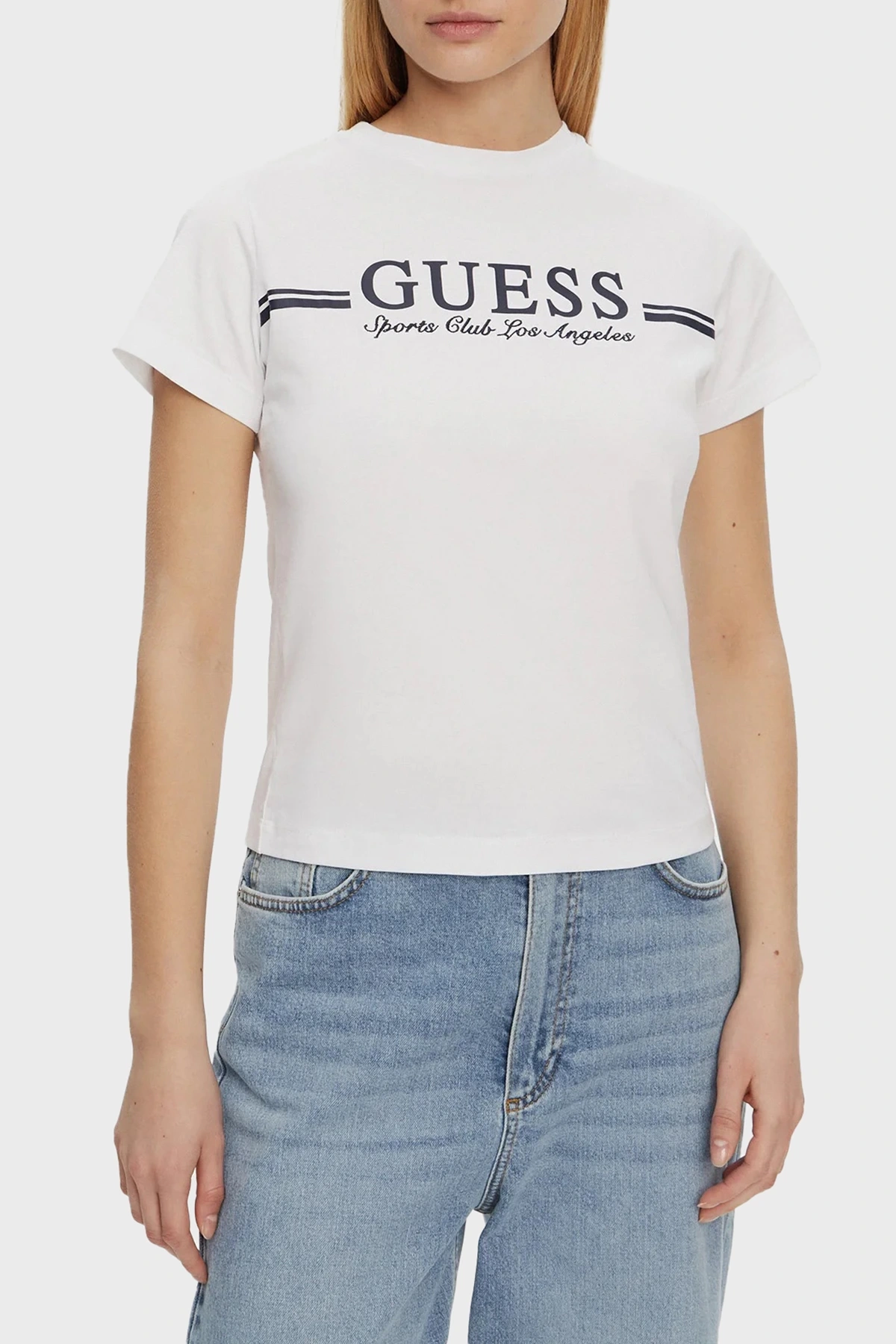Guess Kadın Beyaz Kısa Kollu Tişört