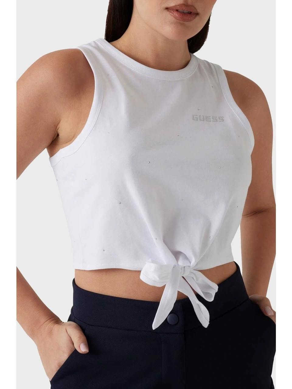 Guess Kadın Beyaz Primula Taş Detaylı Atlet