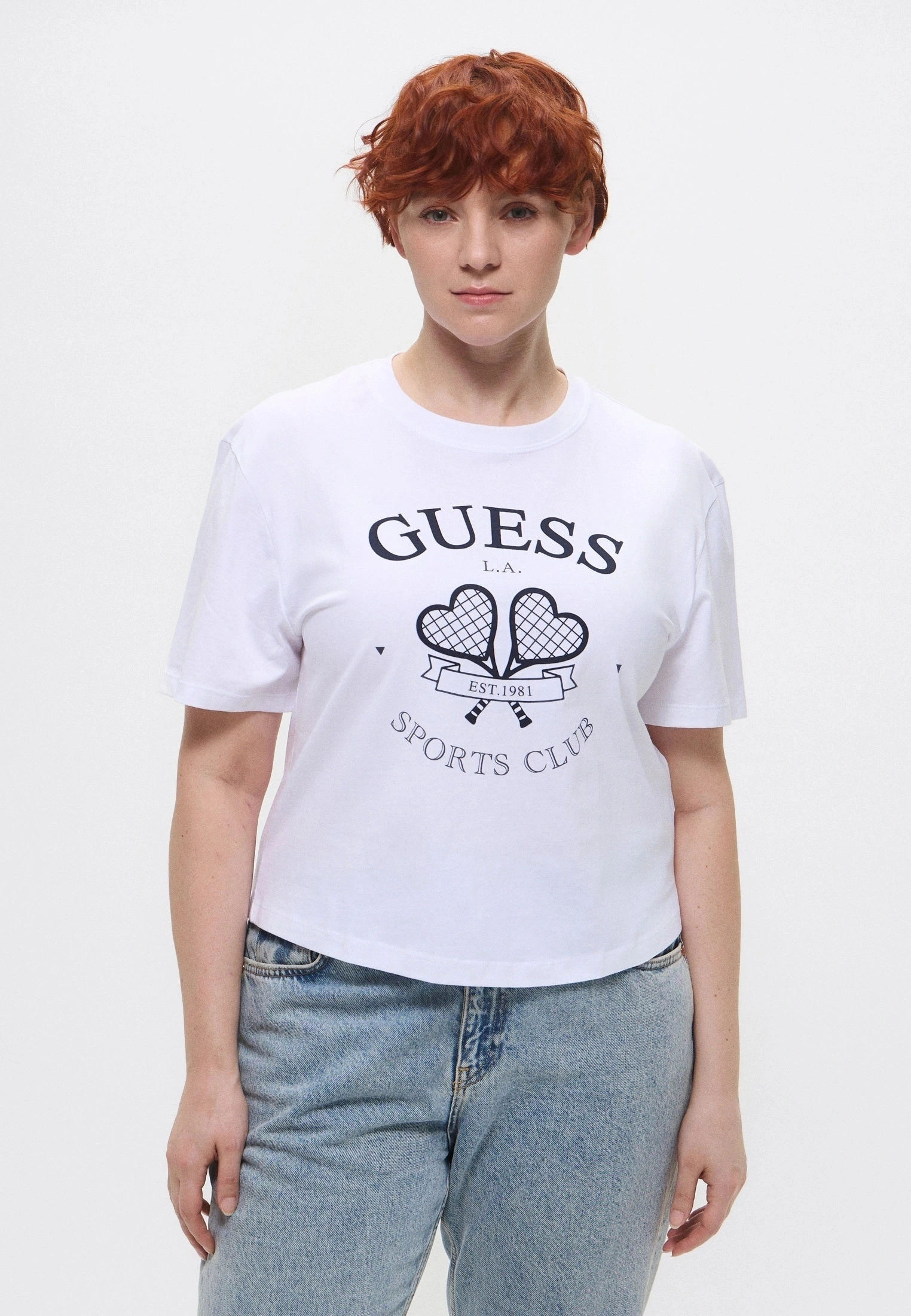 Guess Kadın Beyaz Salaş Tişört