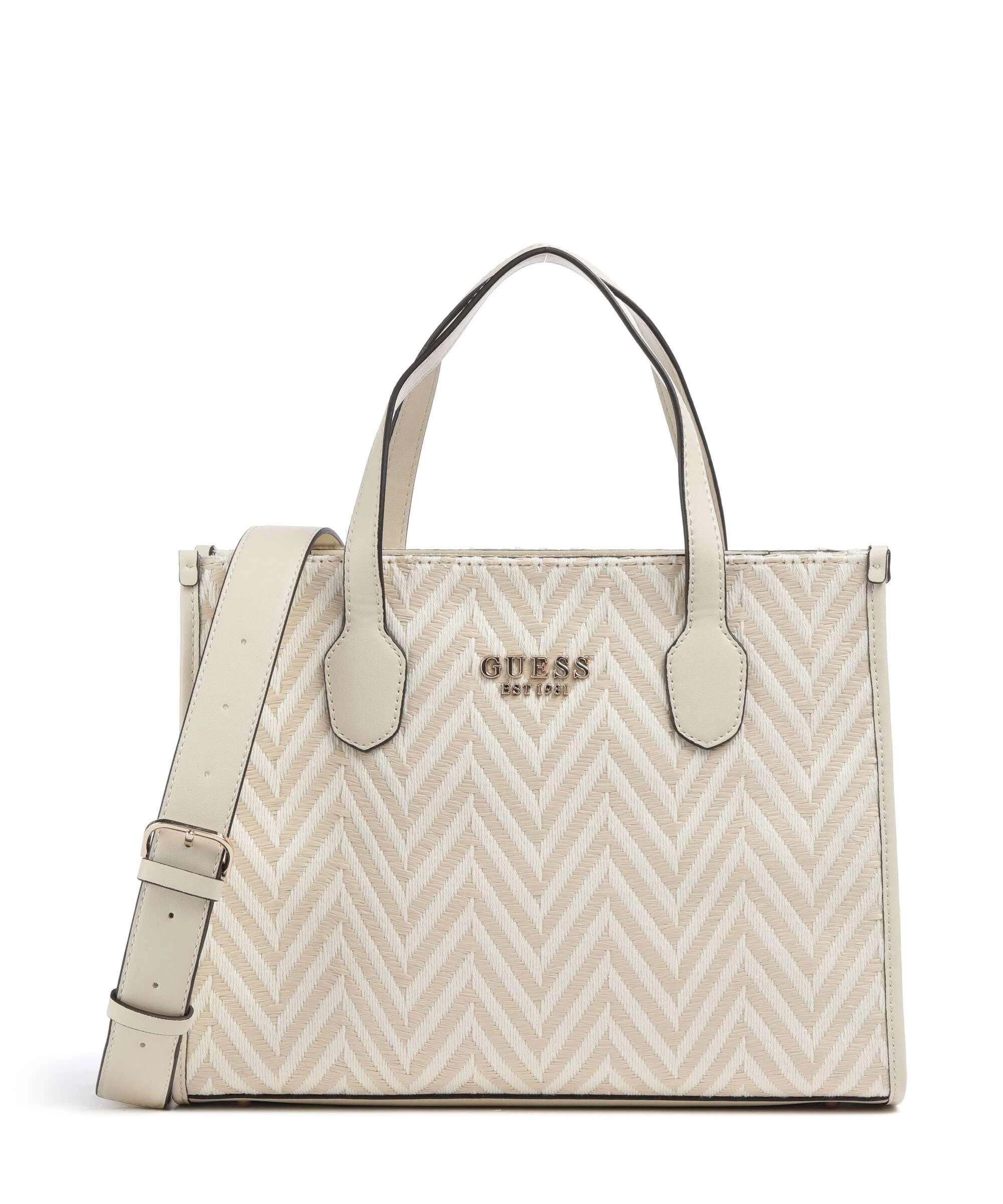 Guess Kadın Beyaz Silvana İki Bölmeli Tote Çanta