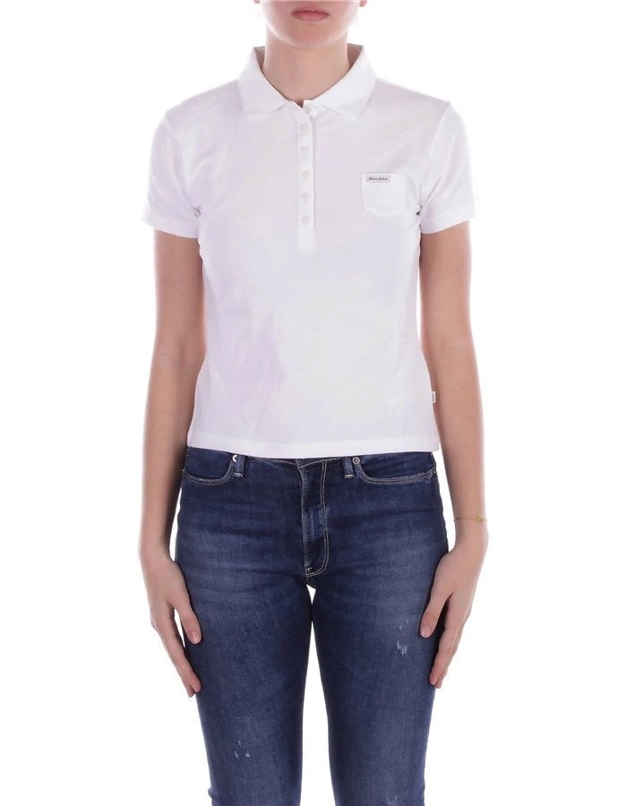 Guess Kadın Beyaz Slim Fit Polo Yaka Tişört