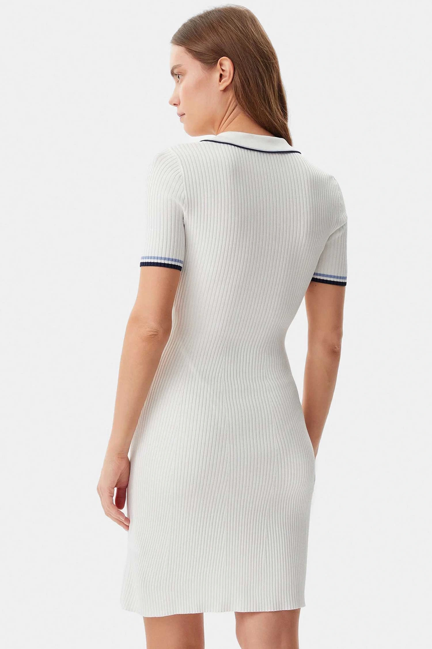 Guess Kadın Beyaz Thalia Polo Yaka Triko Elbise