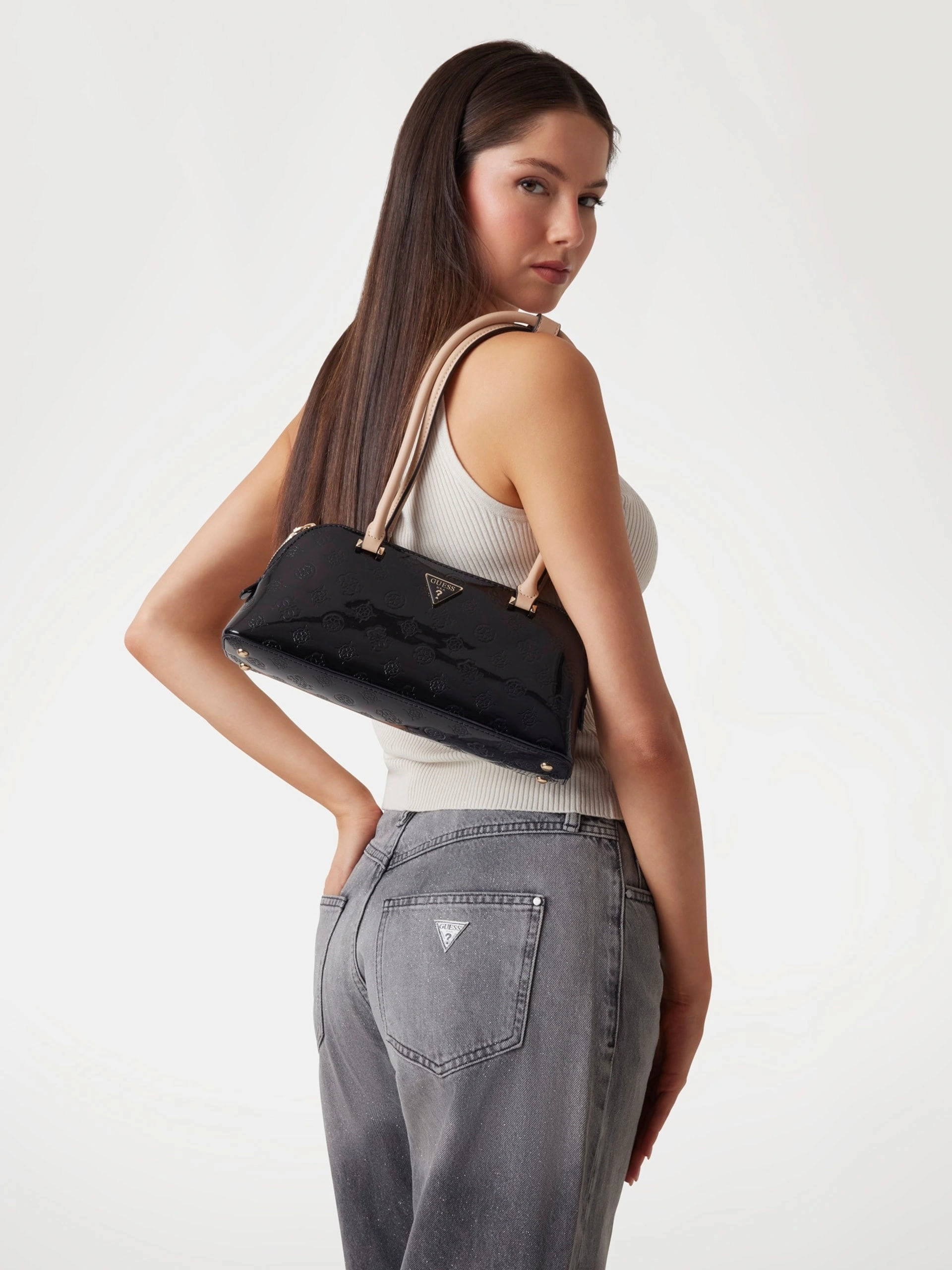 Guess Kadın Siyah Arnela Omuz Satchel Çanta