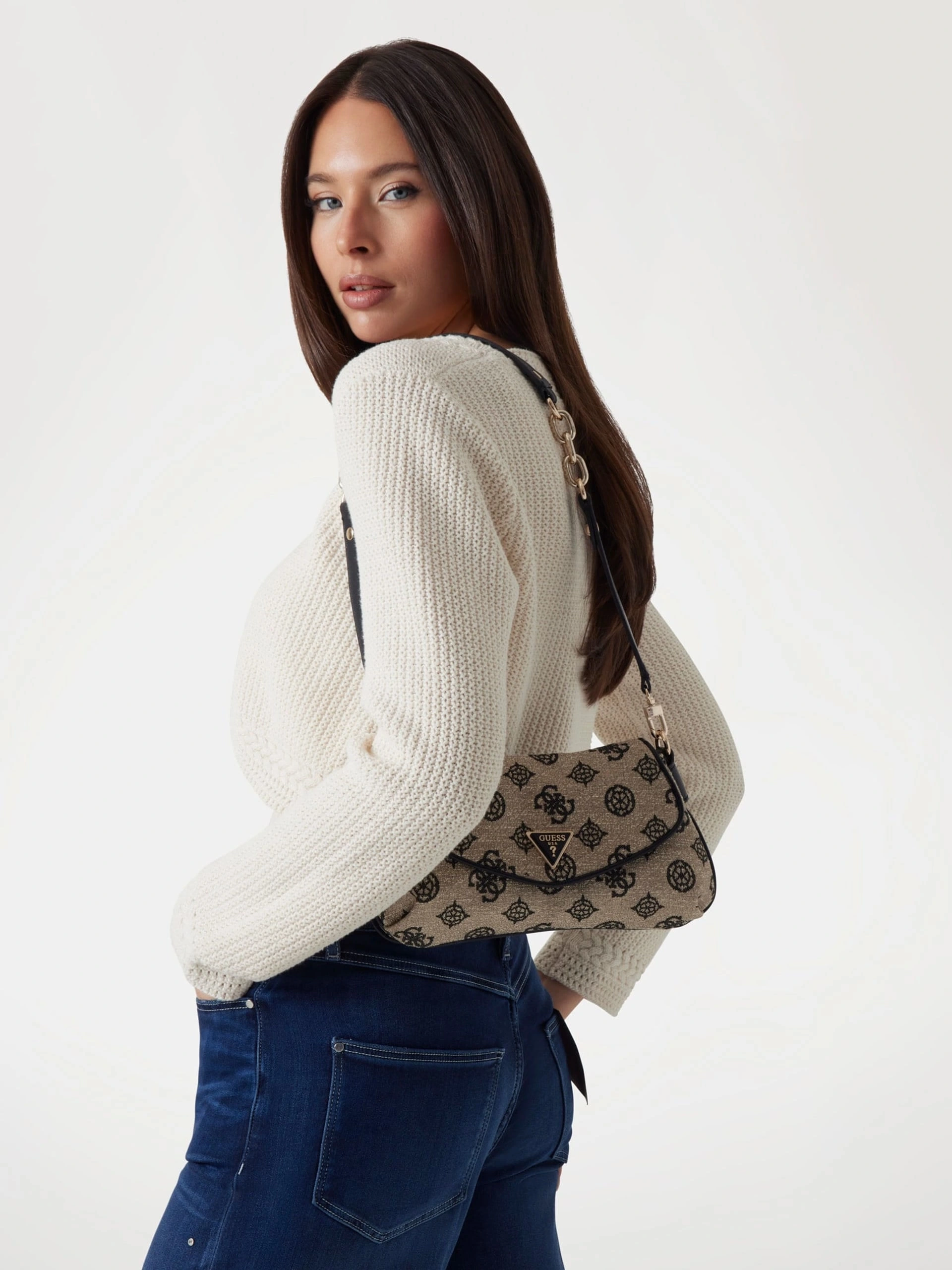 Guess Kadın Siyah Beyza Flap Omuz Çantası