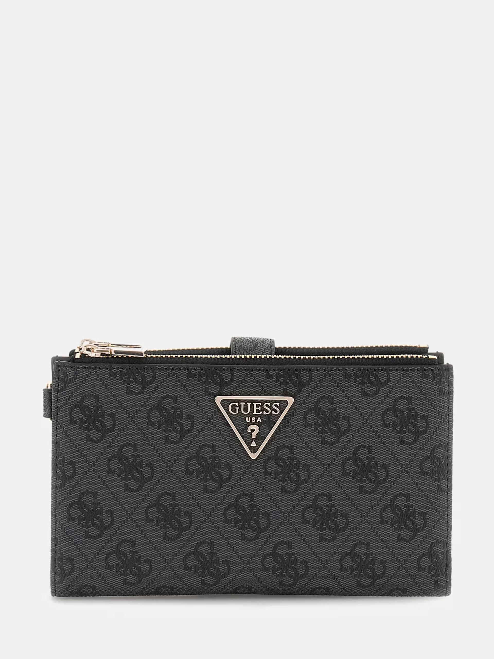 Guess Kadın Antrasit Bordo Laurel Çift Fermuarlı Organizer
