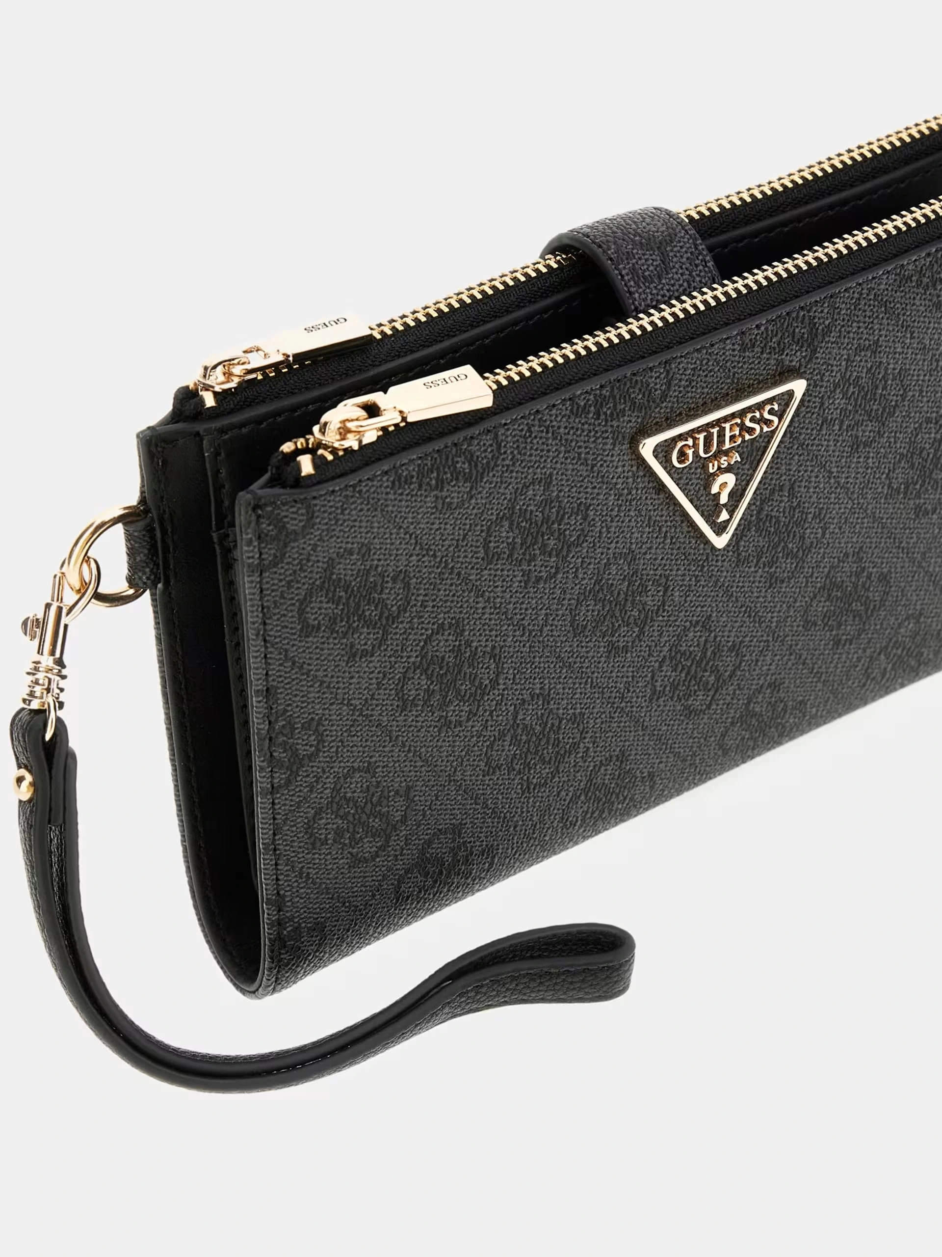 Guess Kadın Antrasit Bordo Laurel Çift Fermuarlı Organizer