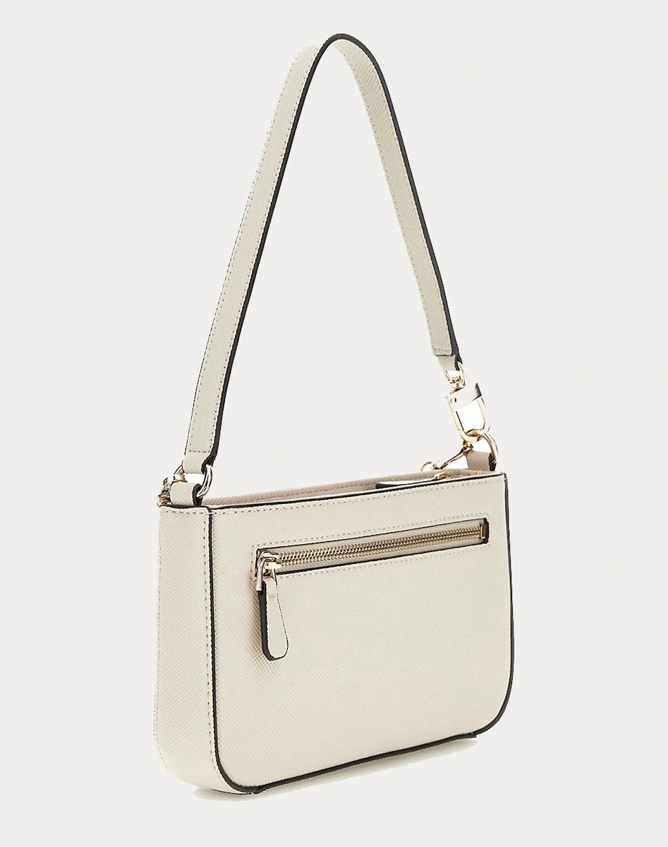 Guess Kadın Ekru Noelle Mini Üstten Fermuarlı Omuz Çantası