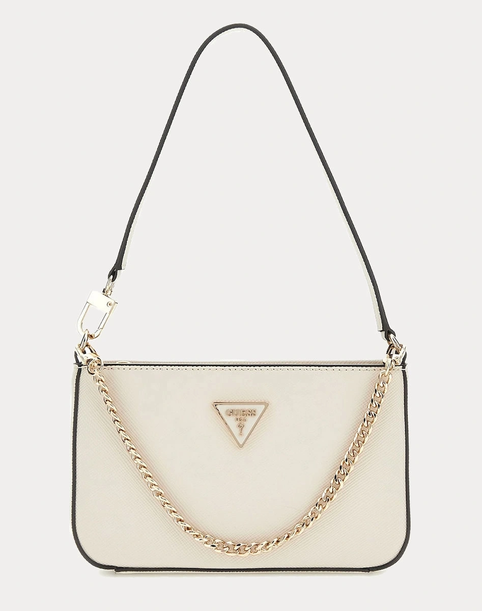 Guess Kadın Ekru Noelle Mini Üstten Fermuarlı Omuz Çantası