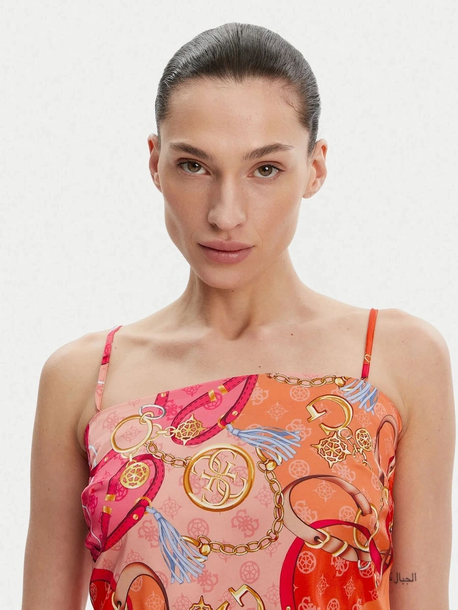 Guess Kadın Çok Renkli Şal Detaylı Kolsuz Bluz