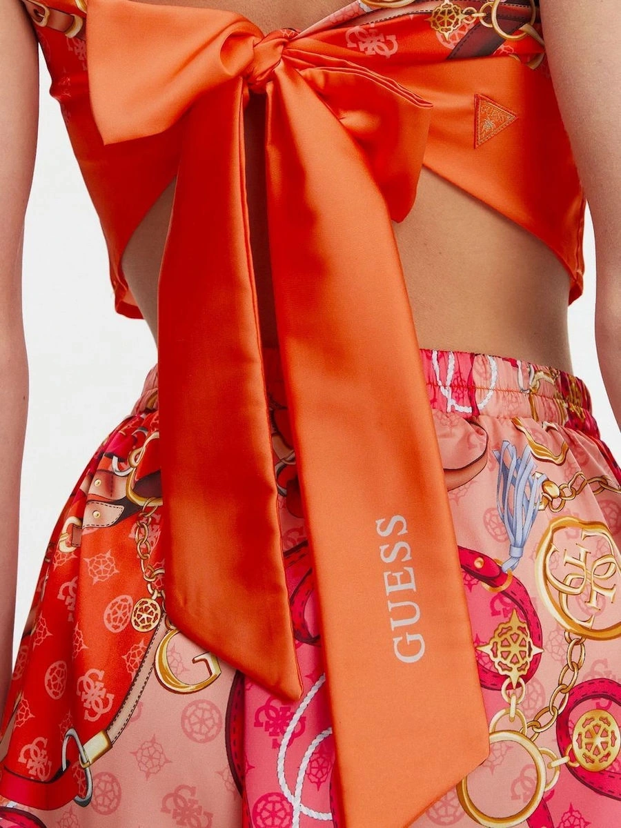 Guess Kadın Çok Renkli Şal Detaylı Kolsuz Bluz