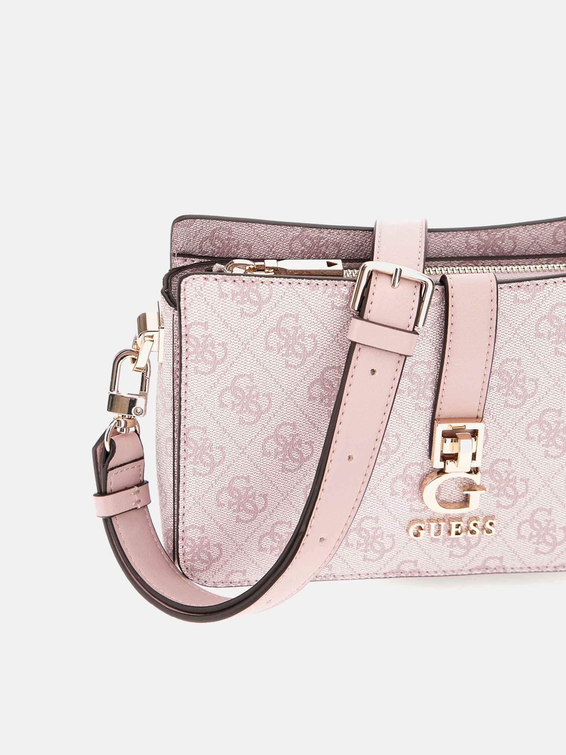 Guess Kadın Pembe Zamira Üstten Fermuarlı Omuz Çantası