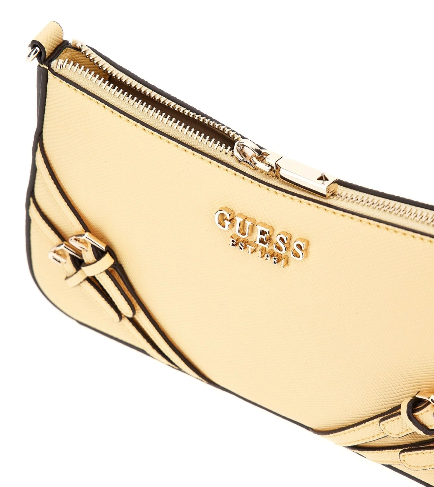 Guess Kadın Sarı Bramina Üstten Fermuarlı Omuz Çantası