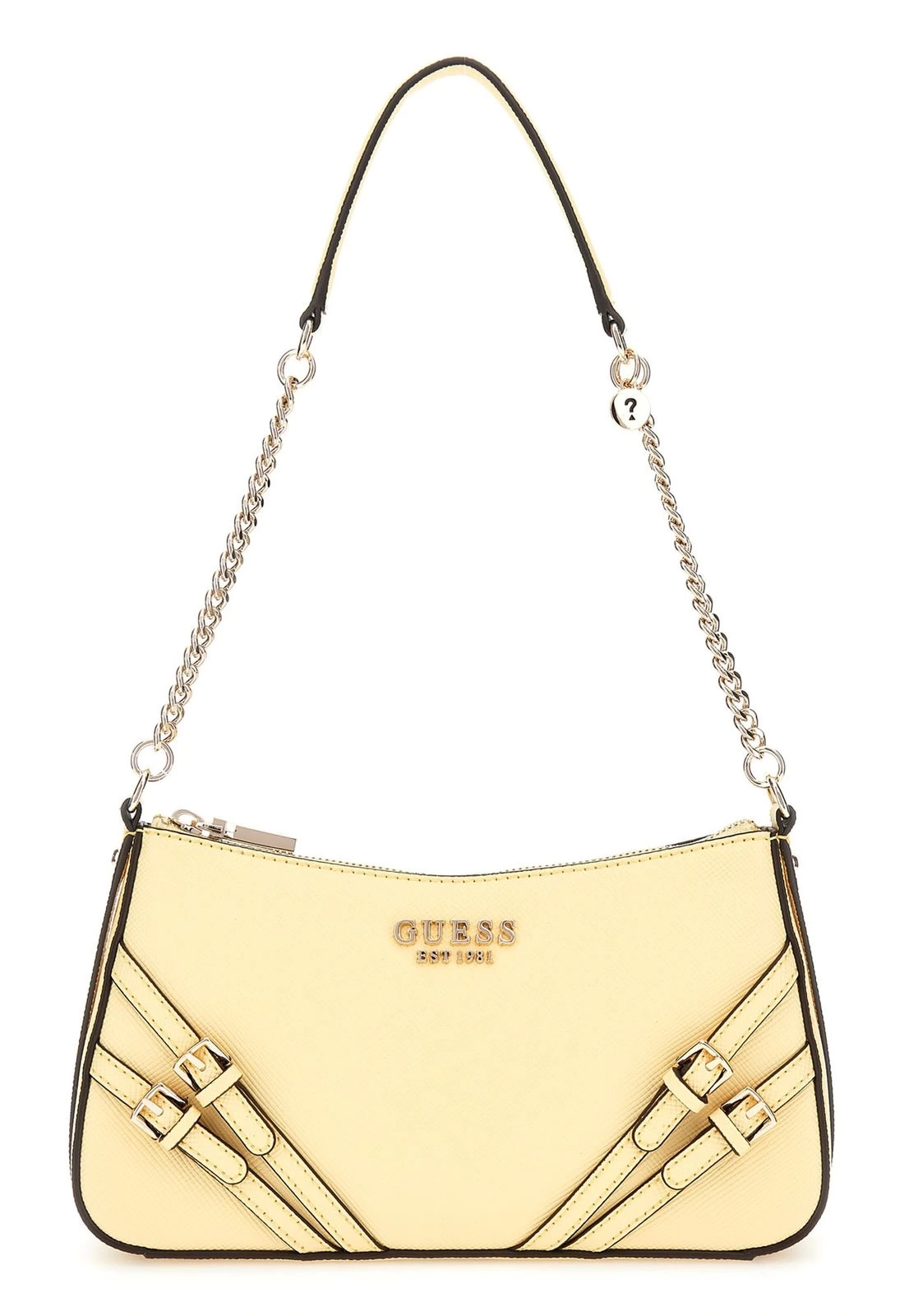 Guess Kadın Sarı Bramina Üstten Fermuarlı Omuz Çantası