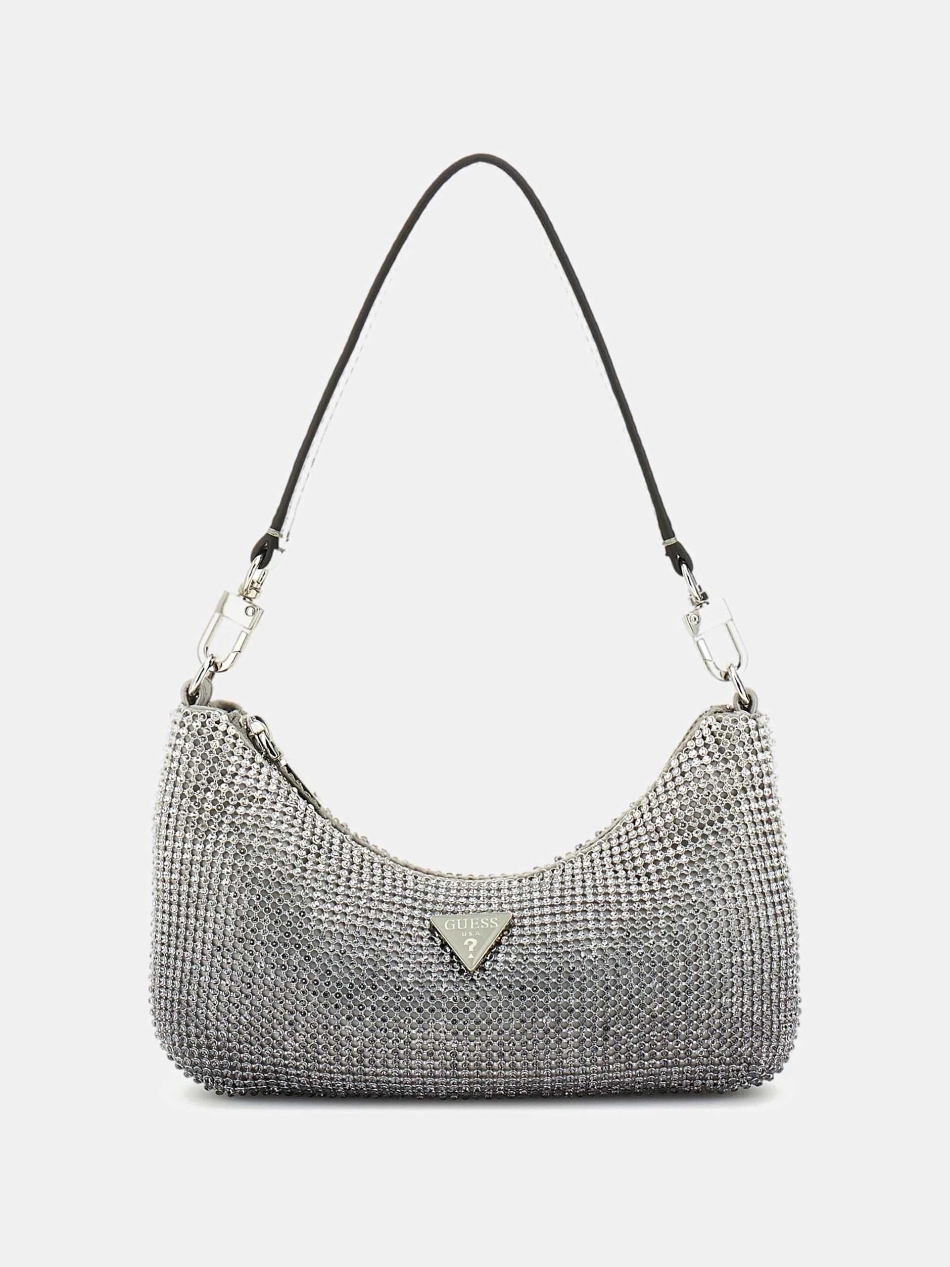 Guess Kadın Gri Zalina Mini Üstten Fermuarlı Omuz Çantası