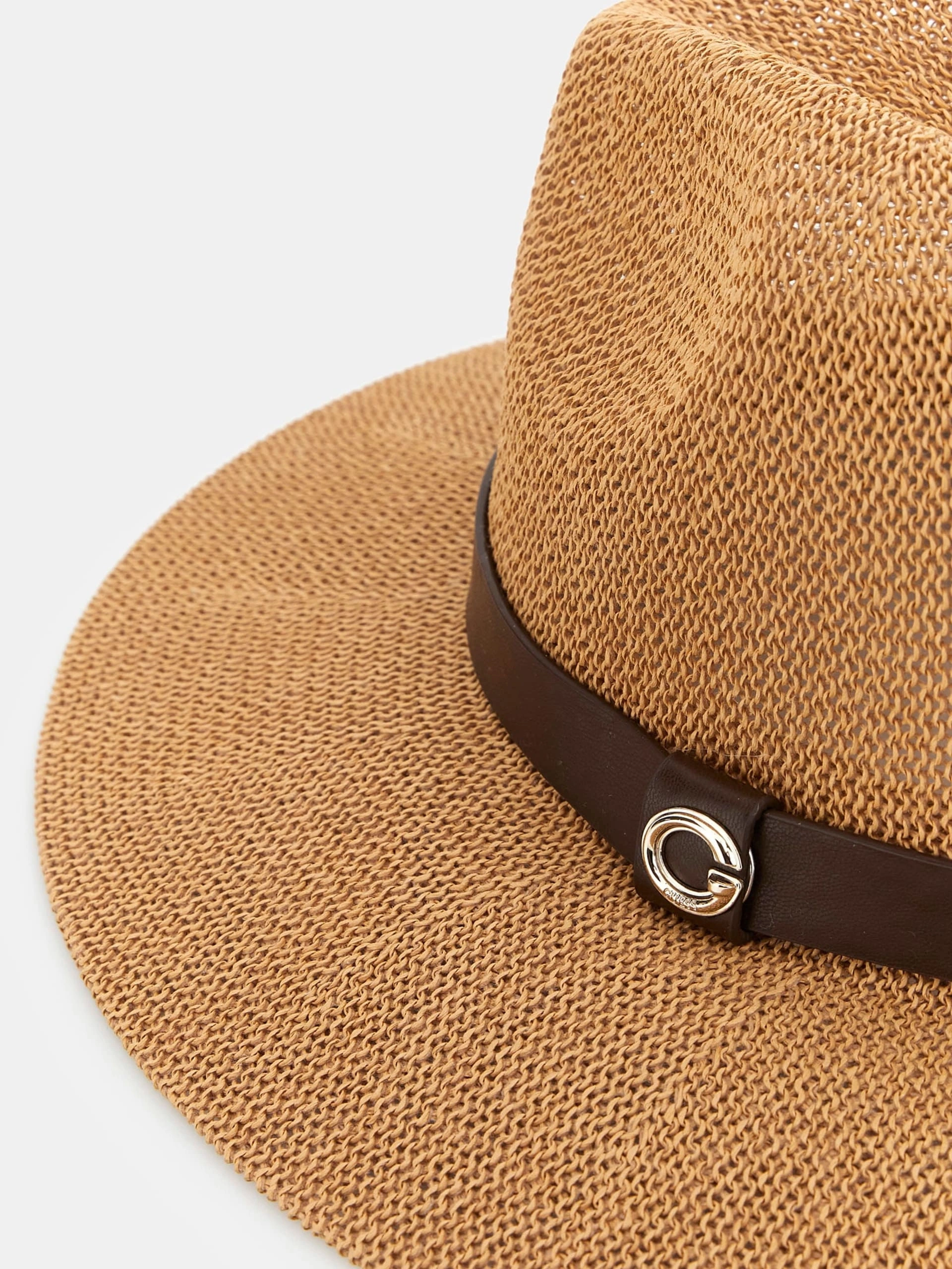 Guess Kadın   Kahverengi  Fedora Logo Yazılı Şapka