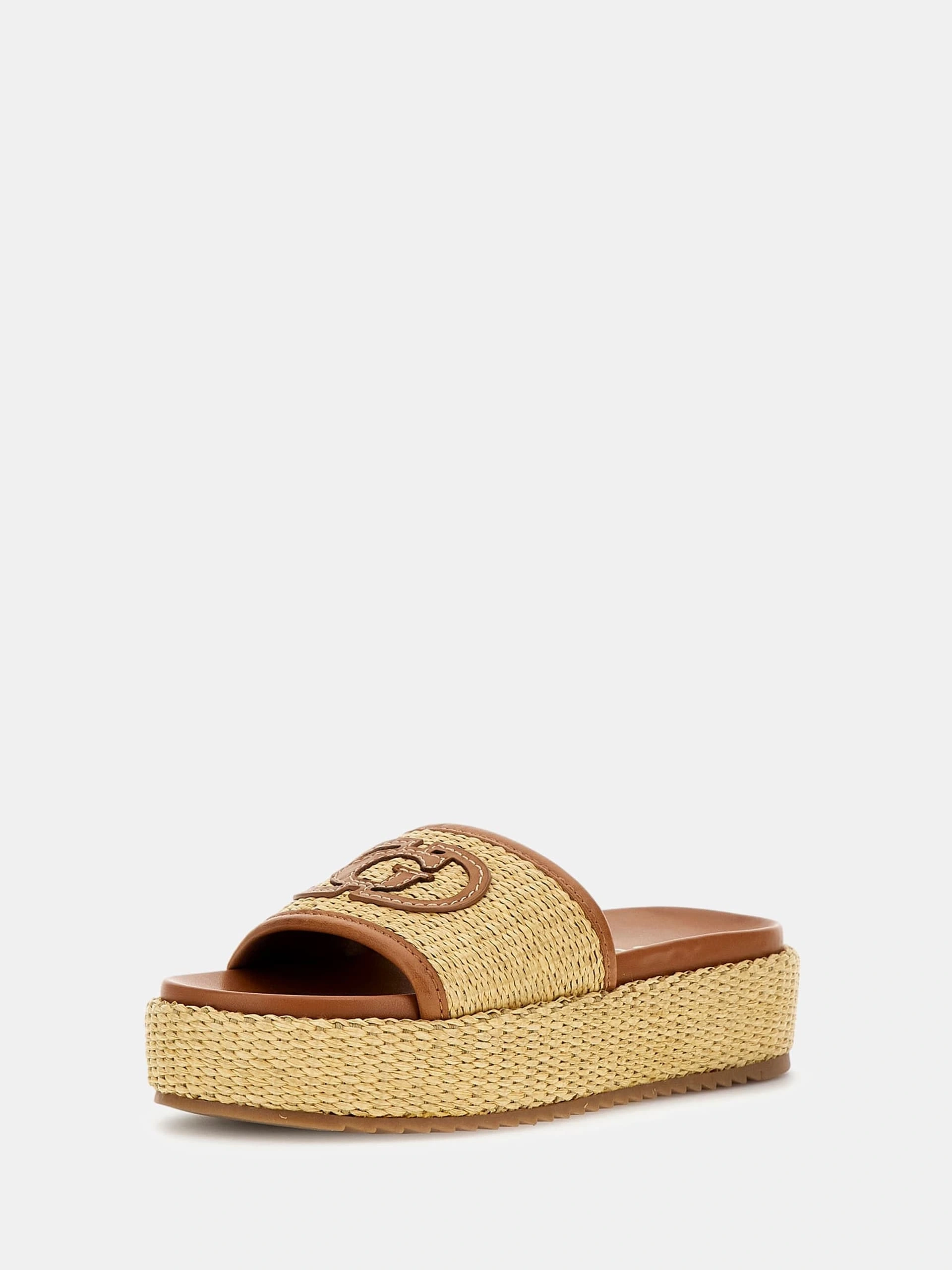 Guess Kadın Kahverengi Lonney Deri Karışımlı Sandalet