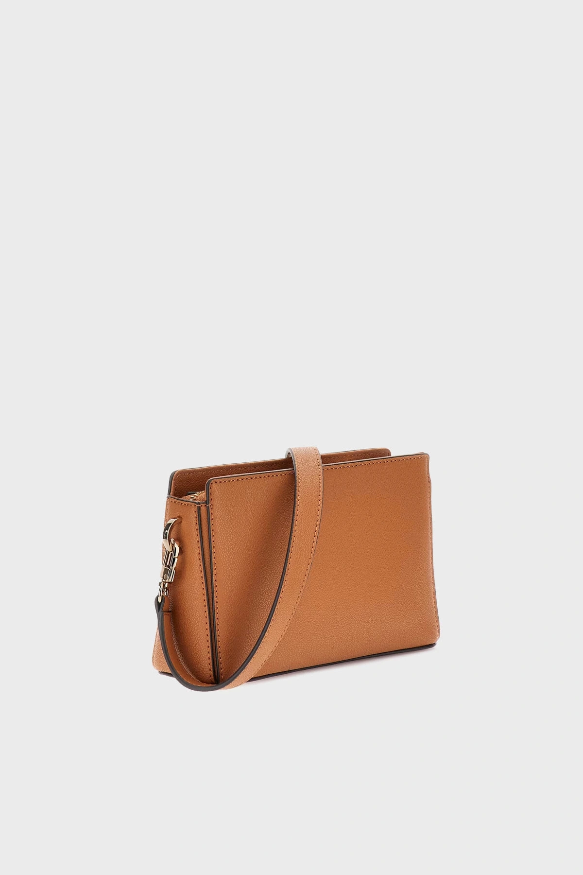 Guess Kadın Kahverengi  Nastra Mini Üstten Fermuarlı Crossbo