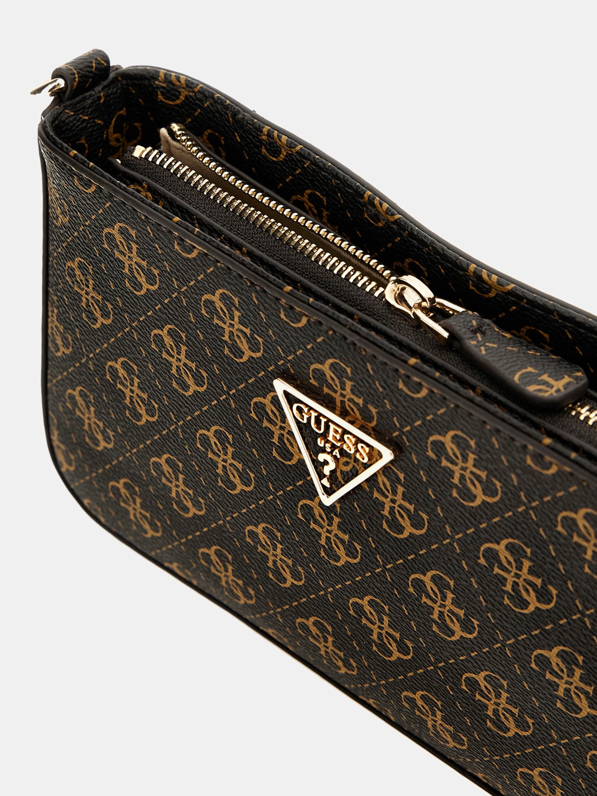 Guess Kadın Kahverengi Noelle Mini Üstten Fermuarlı Omuz Çan