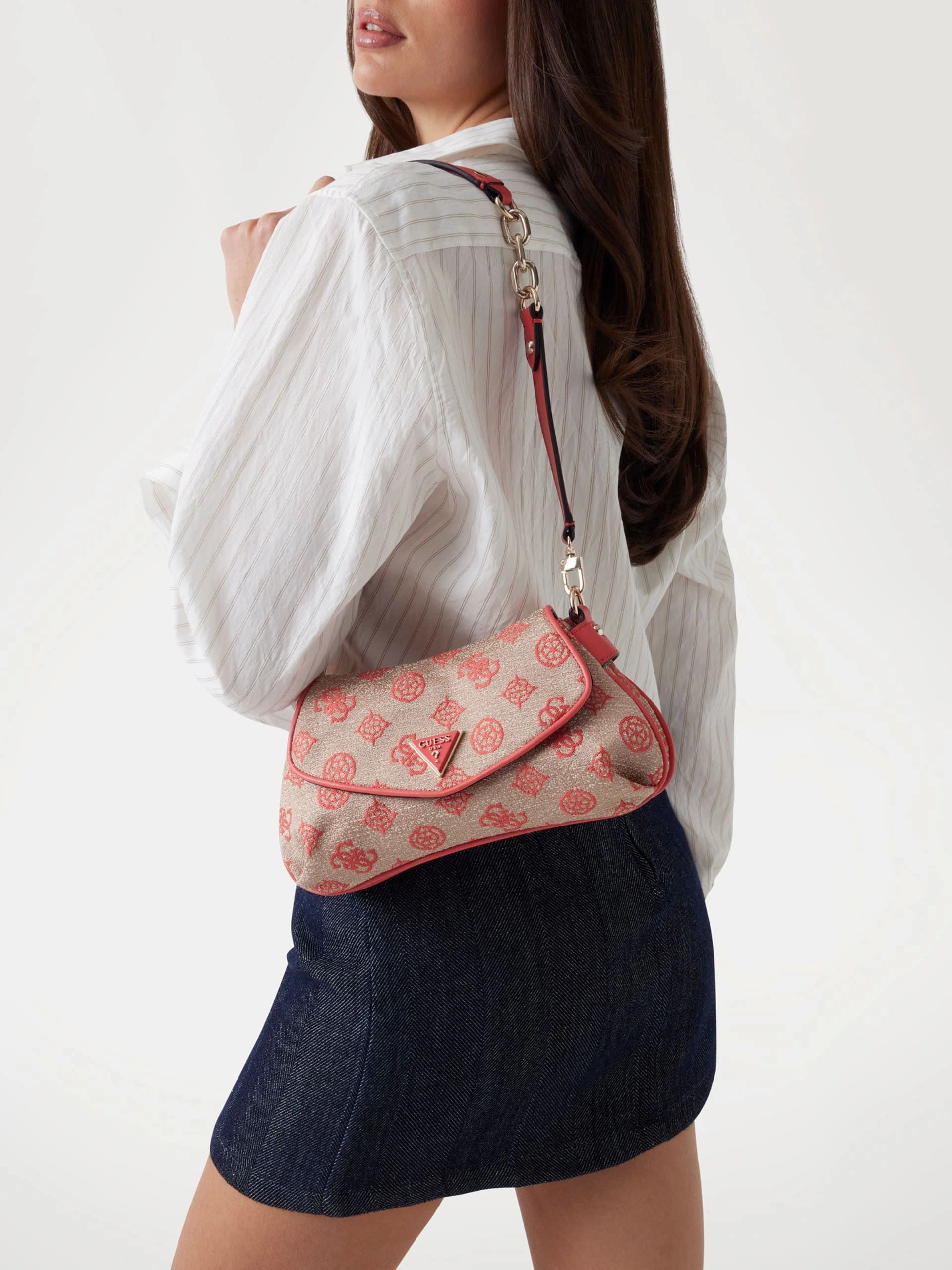 Guess Kadın Kahverengi Beyza Flap Omuz Çantası