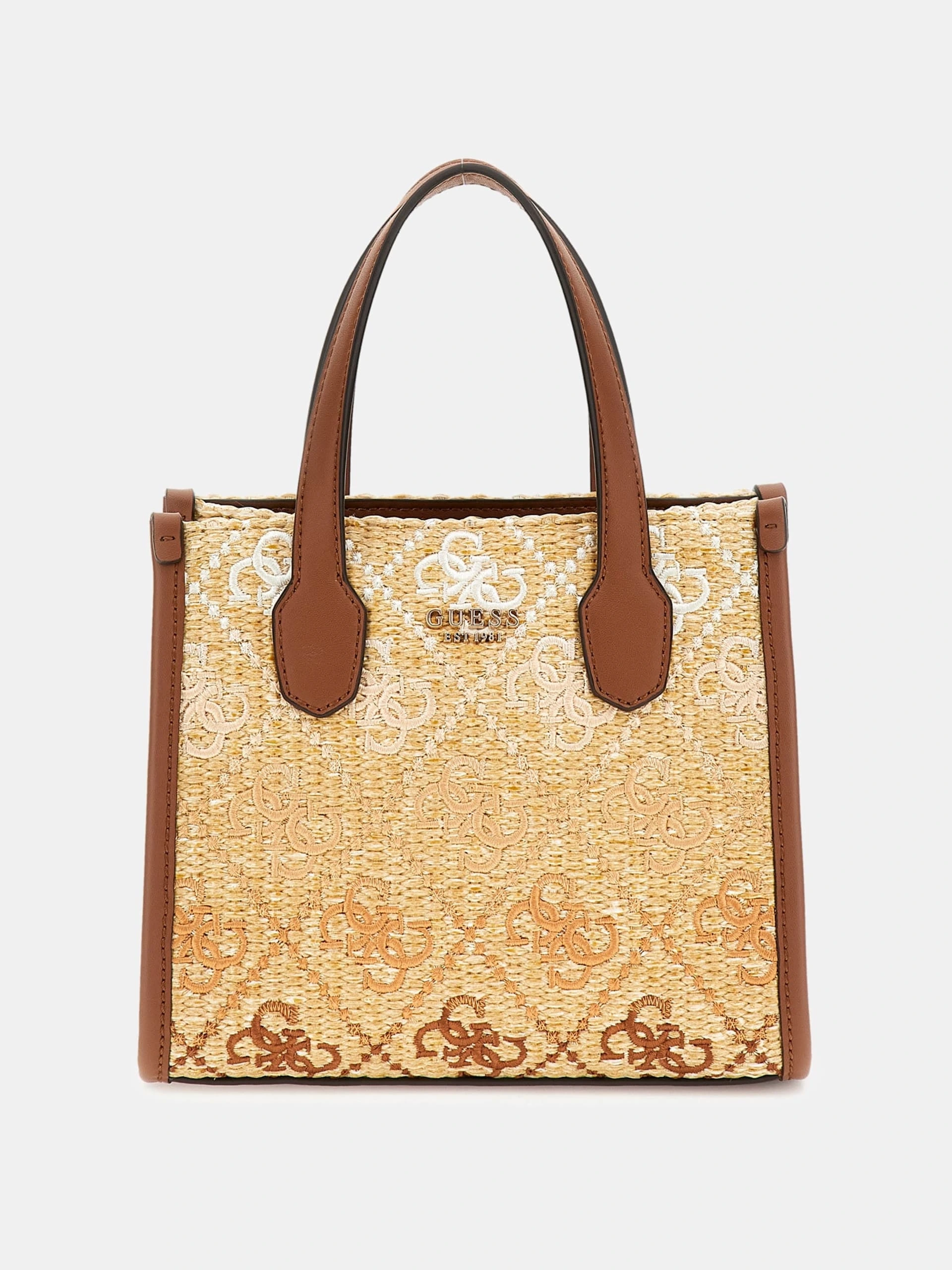 Guess Kadın Kahverengi Silvana İki Bölmeli Mini Tote Çanta