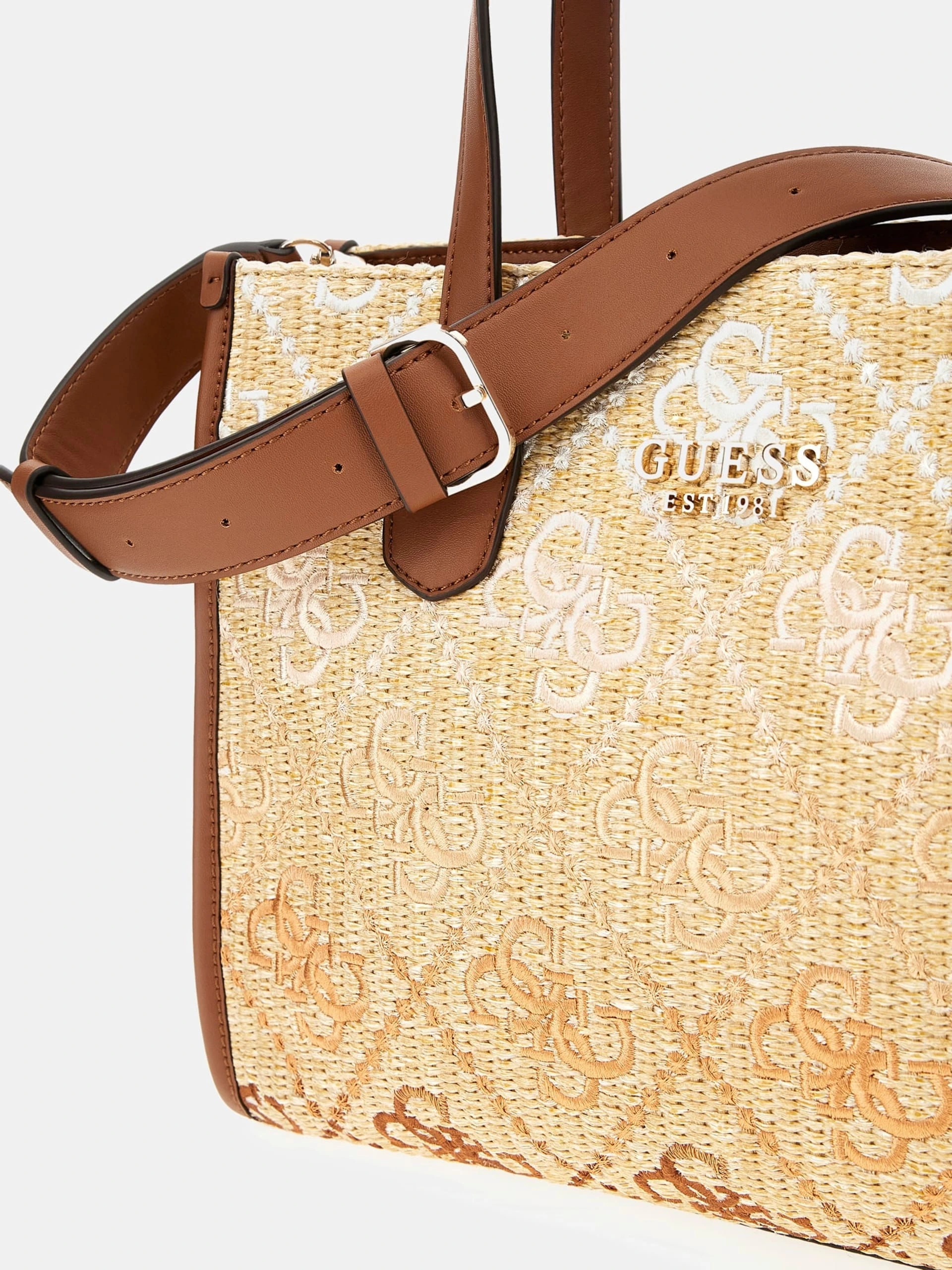 Guess Kadın Kahverengi Silvana İki Bölmeli Tote Çanta