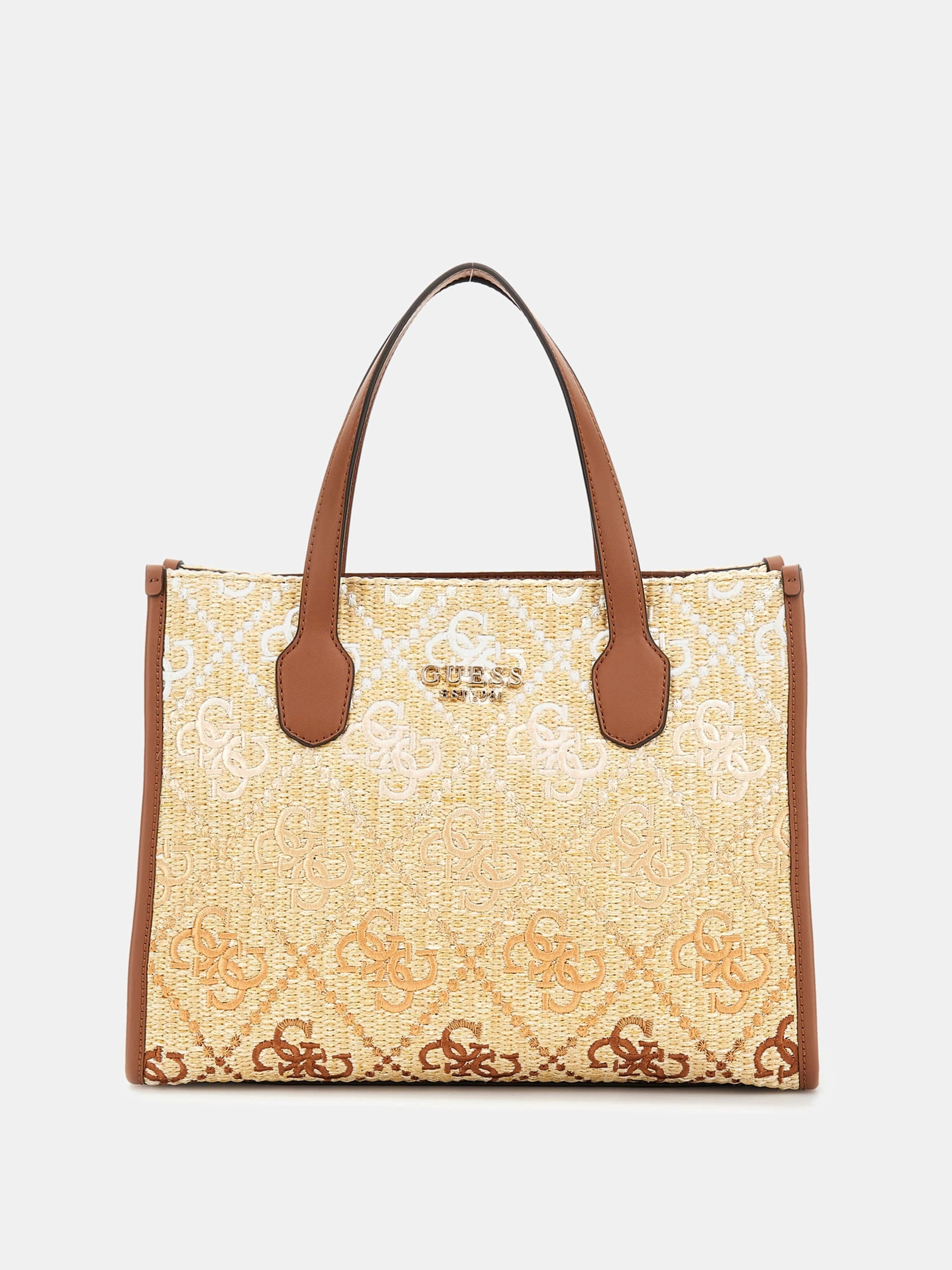 Guess Kadın Kahverengi Silvana İki Bölmeli Tote Çanta