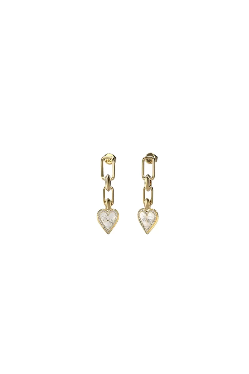 Guess Kadın Kalpli Gümüş Renkli Küpe - JGUJUBE03236JWYGRHTU