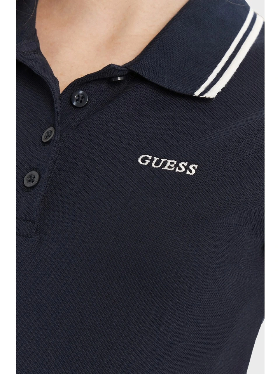 Guess Kadın Lacivert Amaryllis Polo Yaka Tişört