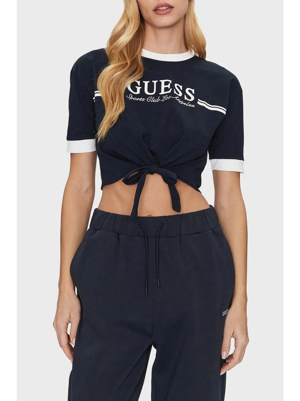 Guess Kadın Lacivert Bağlamalı Tişört