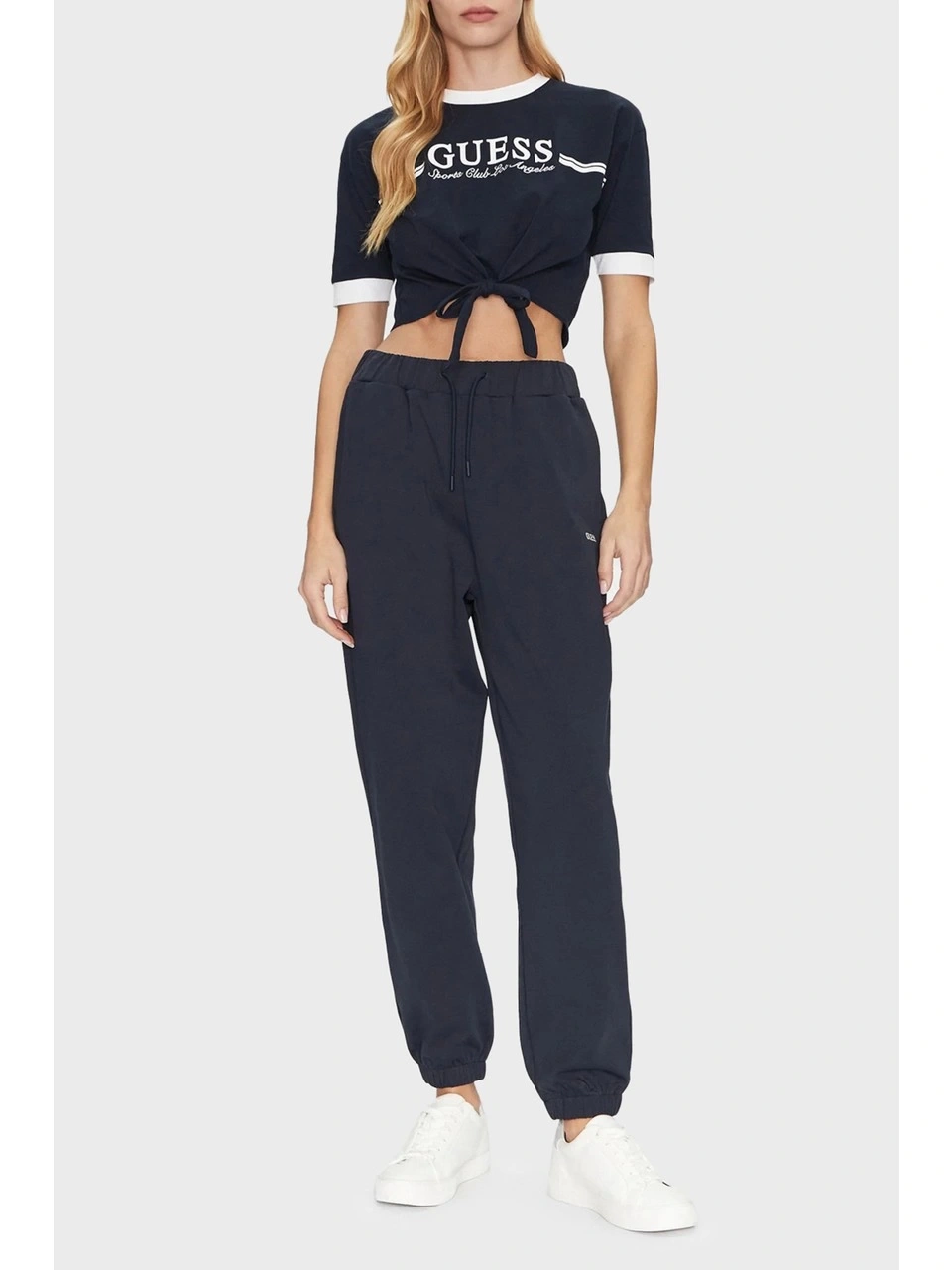 Guess Kadın Lacivert Bağlamalı Tişört