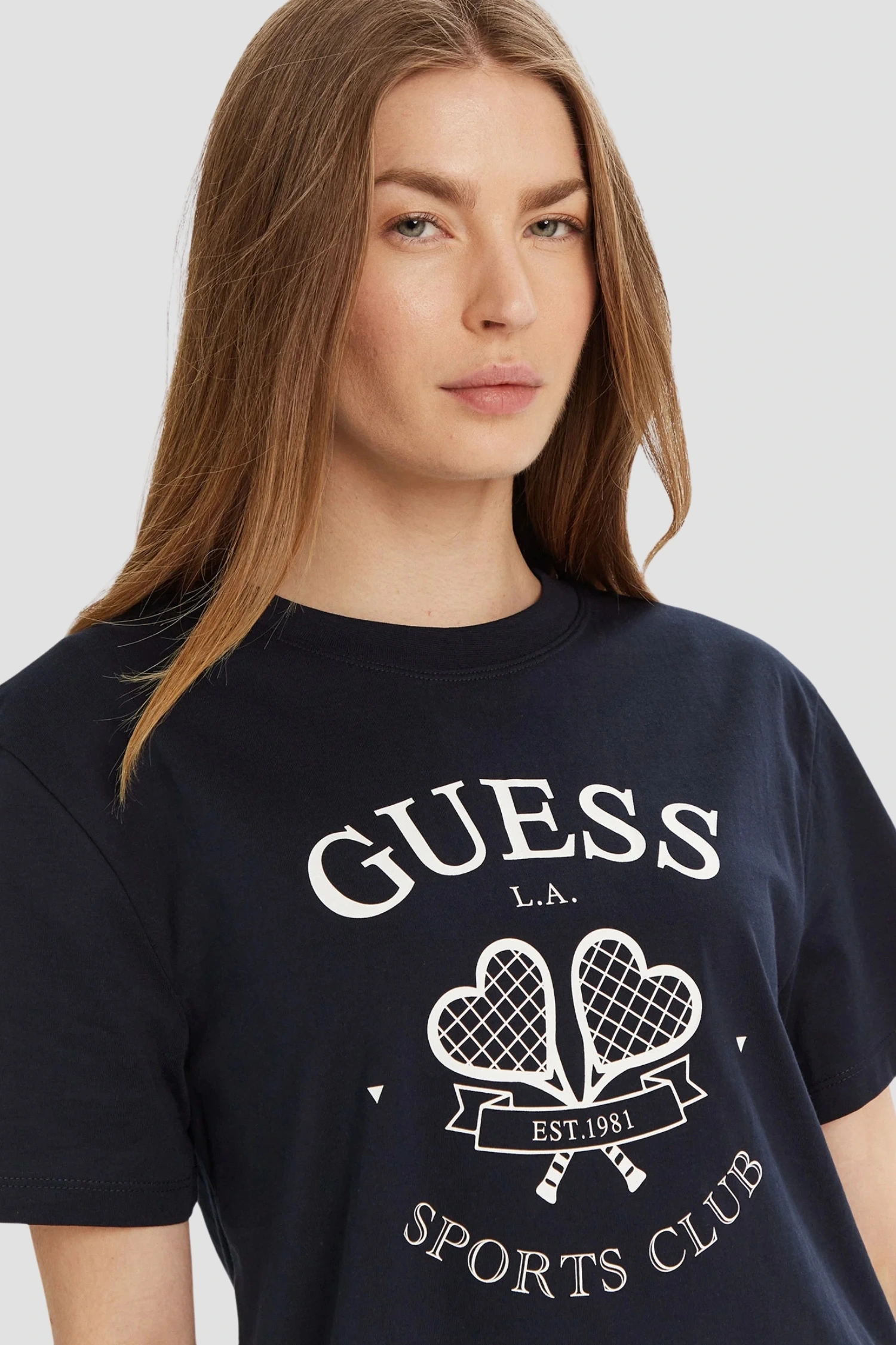 Guess Kadın Lacivert Salaş Tişört