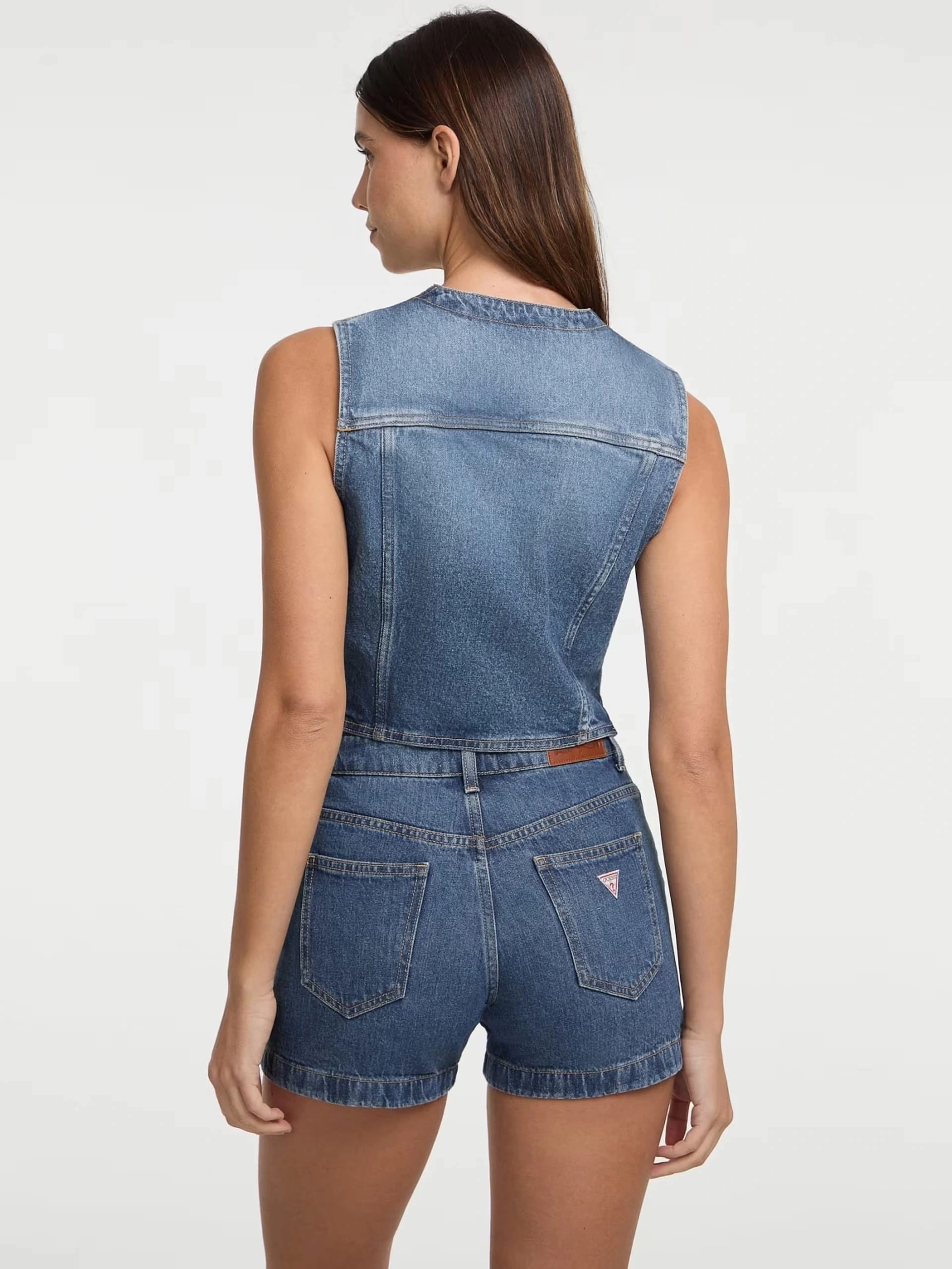 Guess Kadın Mavi Denim Jean Yelek