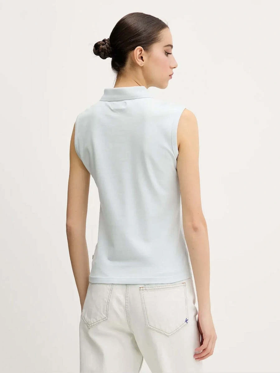 Guess Kadın Mavi Kolsuz Slim Fit Polo Üst