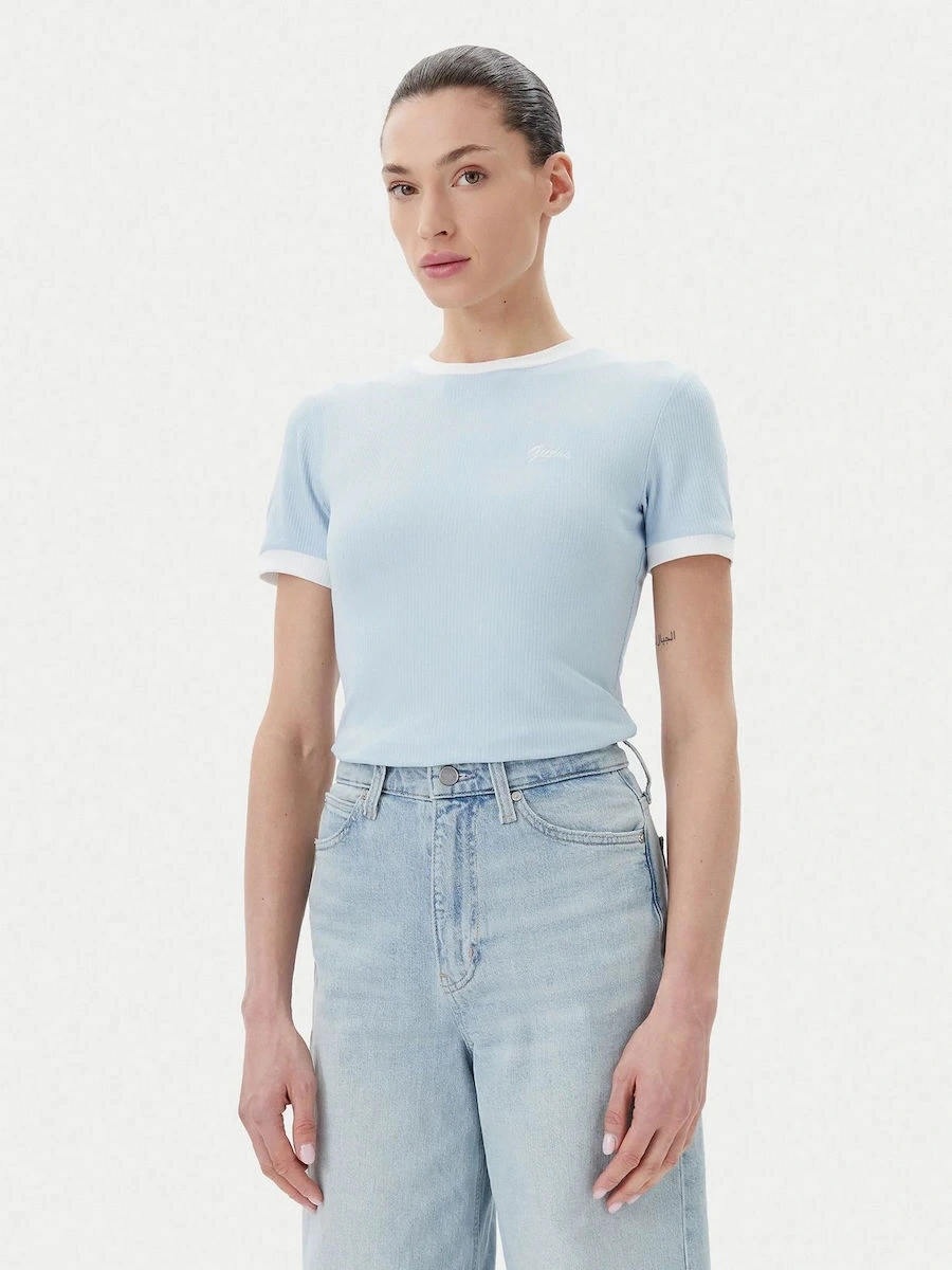 Guess Kadın Mavi Marigold Ribana Tişört