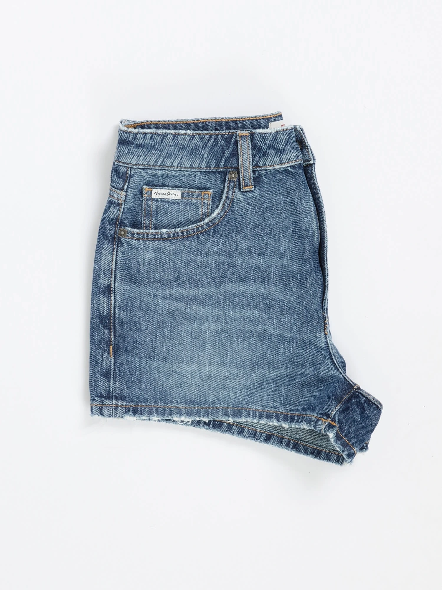 Guess Kadın Mavi Yüksek Bel Vintage Jean Şort
