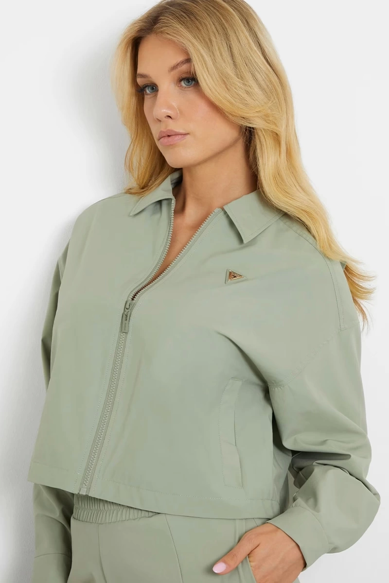 Guess Kadın Regular Fit Yeşil Naylon Ceket