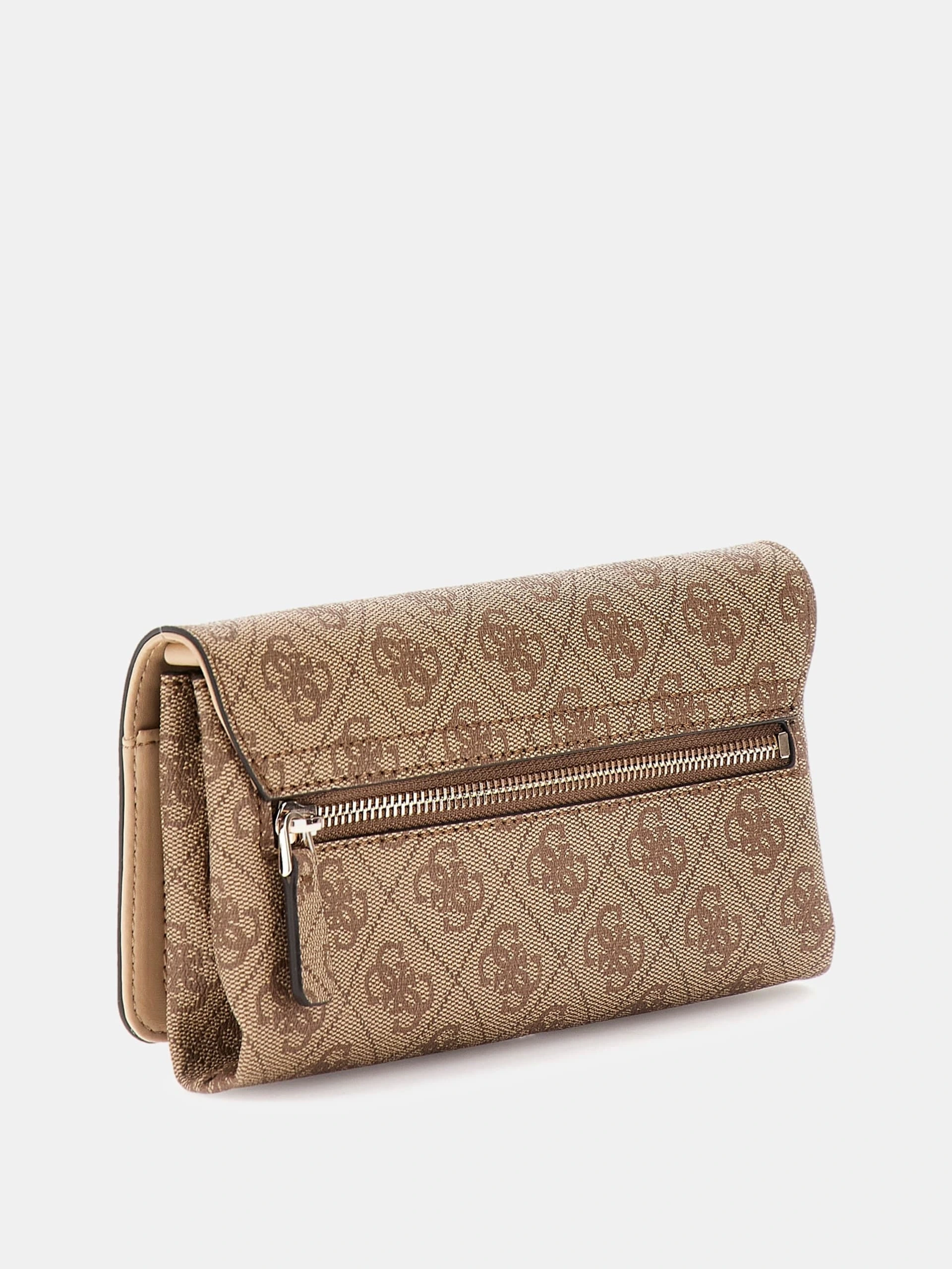 Guess Kadın Kahverengi Noelle Flap Organizer Crossbody Çanta