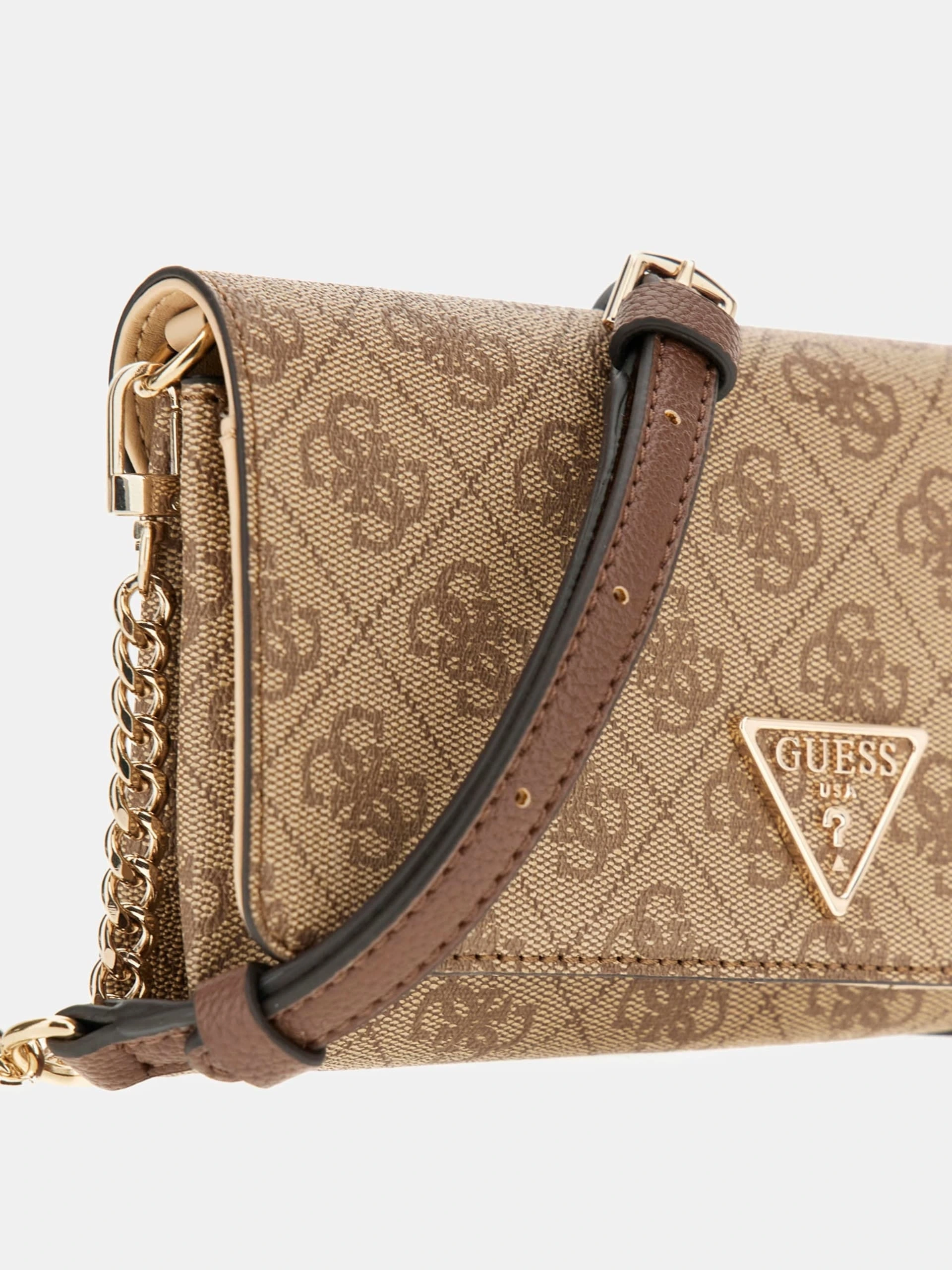 Guess Kadın Kahverengi Noelle Flap Organizer Crossbody Çanta