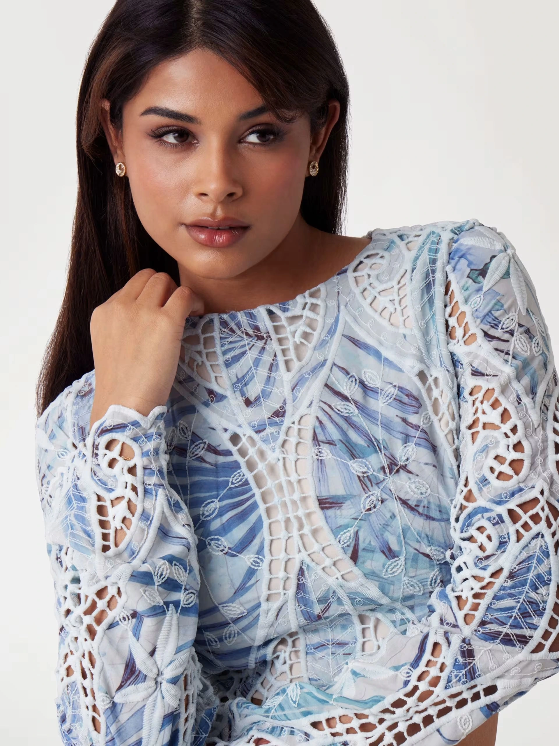 Guess Kadın Anastasia Dantel Bluz