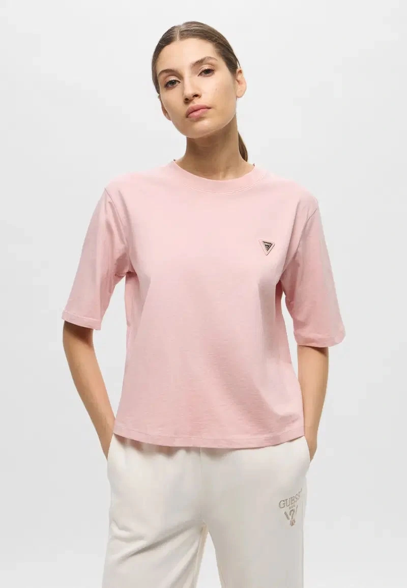 Guess Kadın Pembe Colette Salaş Tişört
