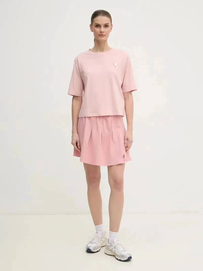 Guess Kadın Pembe Colette Salaş Tişört