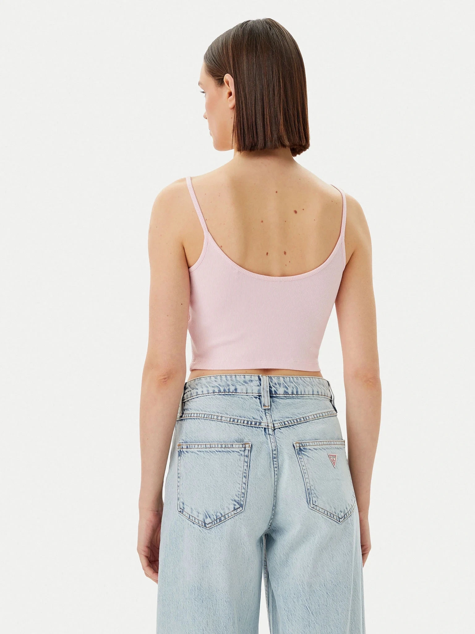 Guess Kadın Pembe Sunflower Ribana Bluz