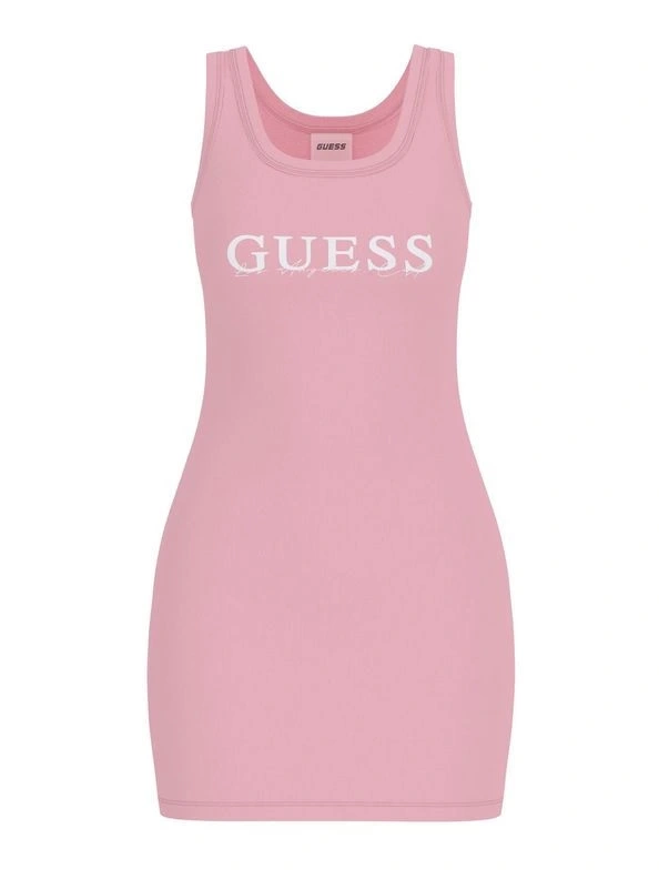 Guess Kadın Pembe  Sunflower Ribana Elbise
