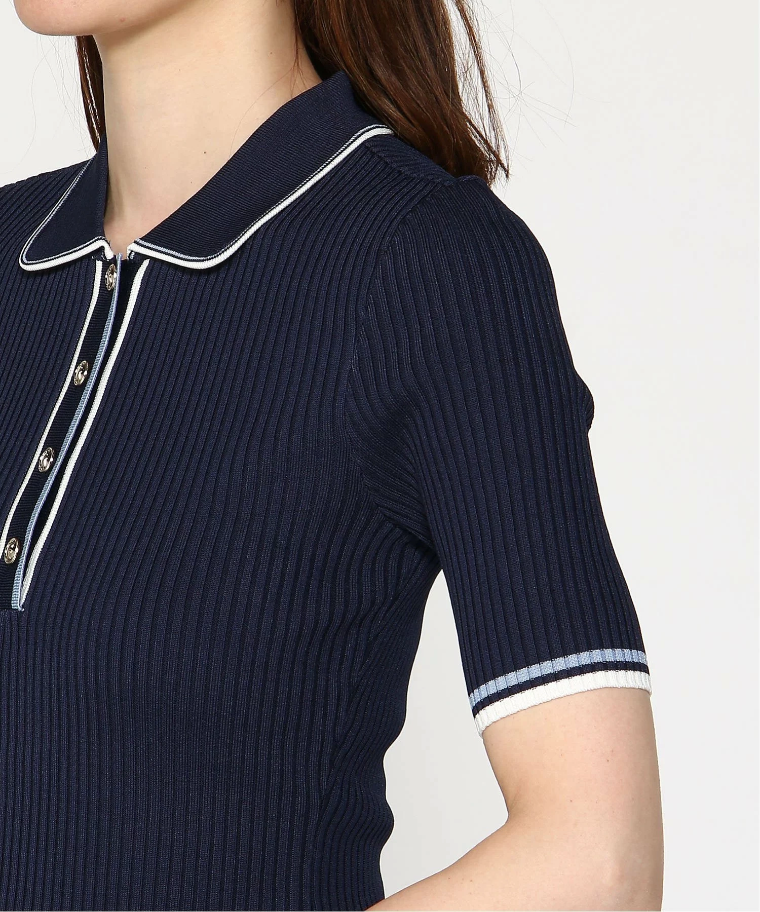 Guess Kadın Lacivert Thalia Polo Yaka Kazak