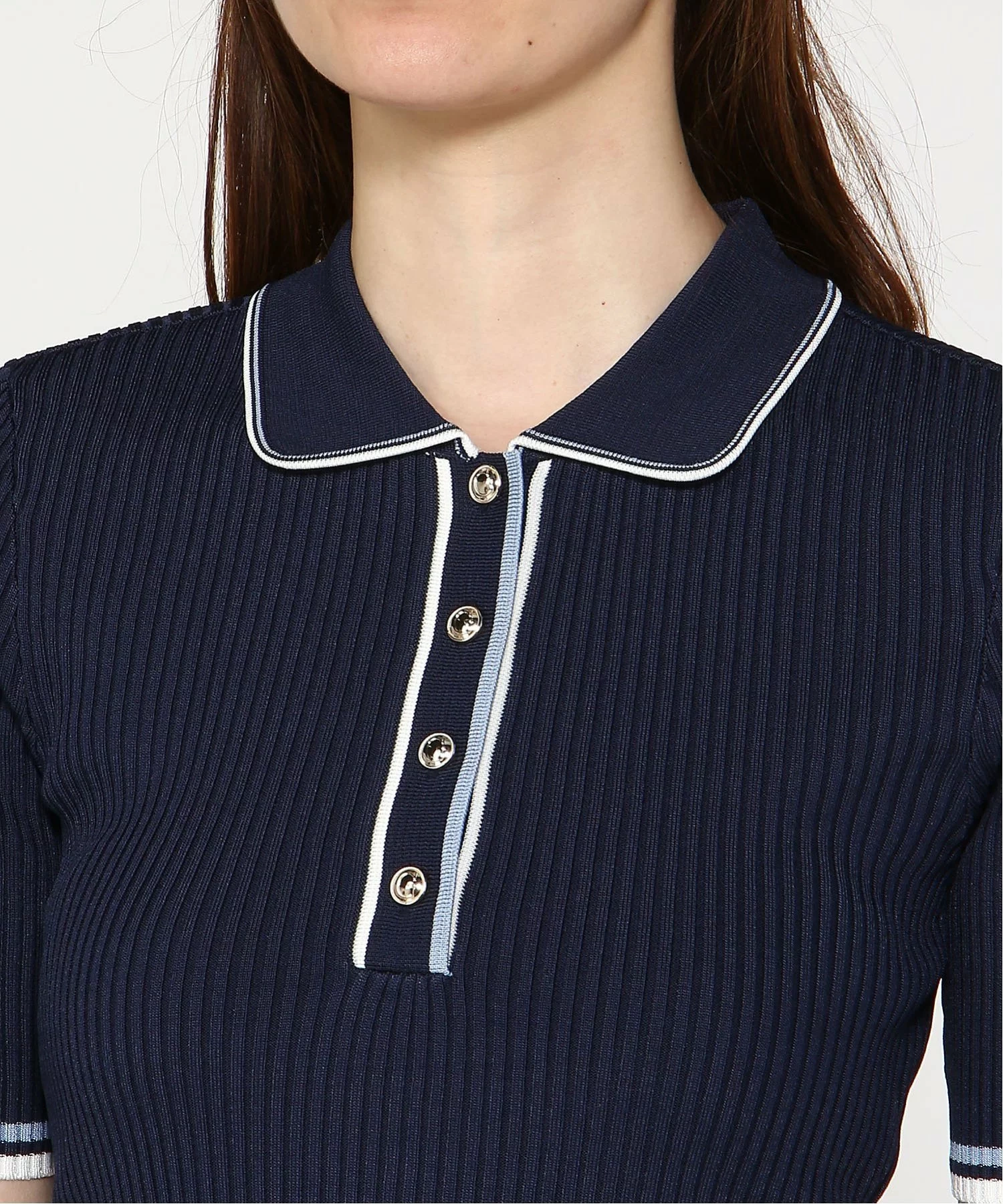 Guess Kadın Lacivert Thalia Polo Yaka Kazak