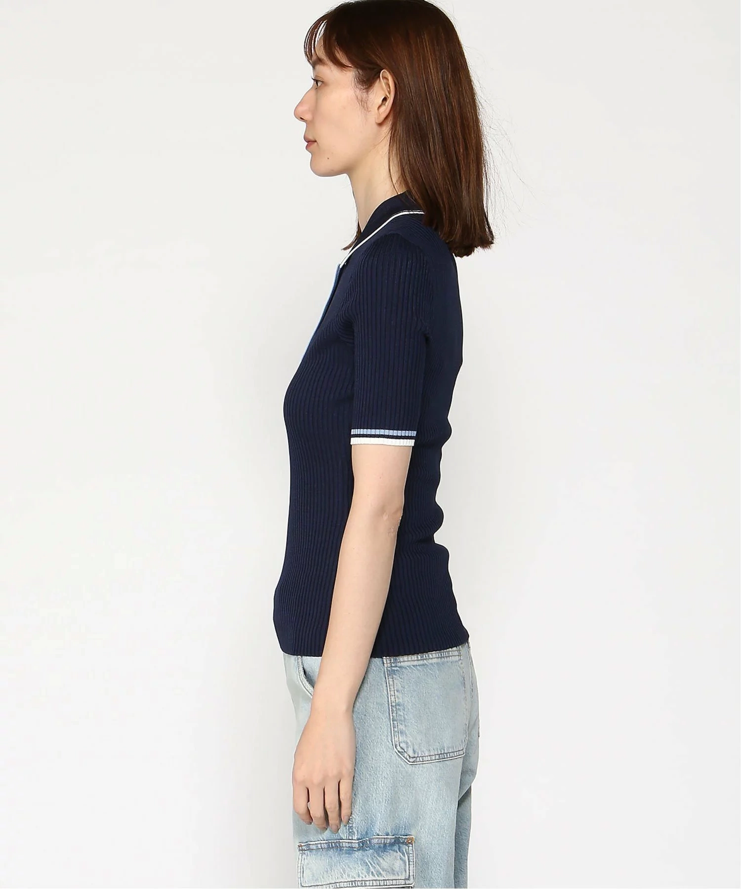 Guess Kadın Lacivert Thalia Polo Yaka Kazak