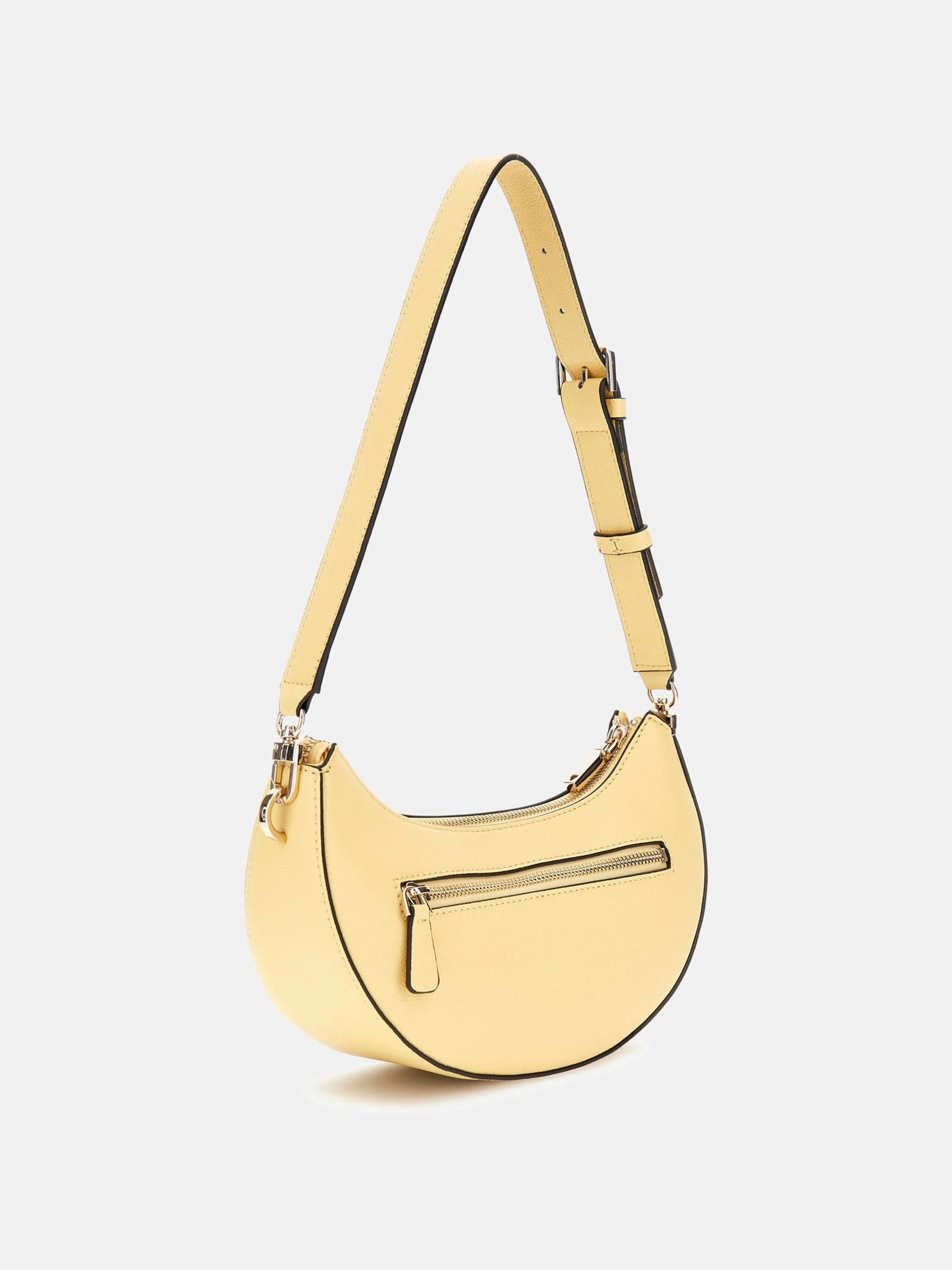 Guess Kadın Sarı Nastra Üstten Fermuarlı Omuz Çantası